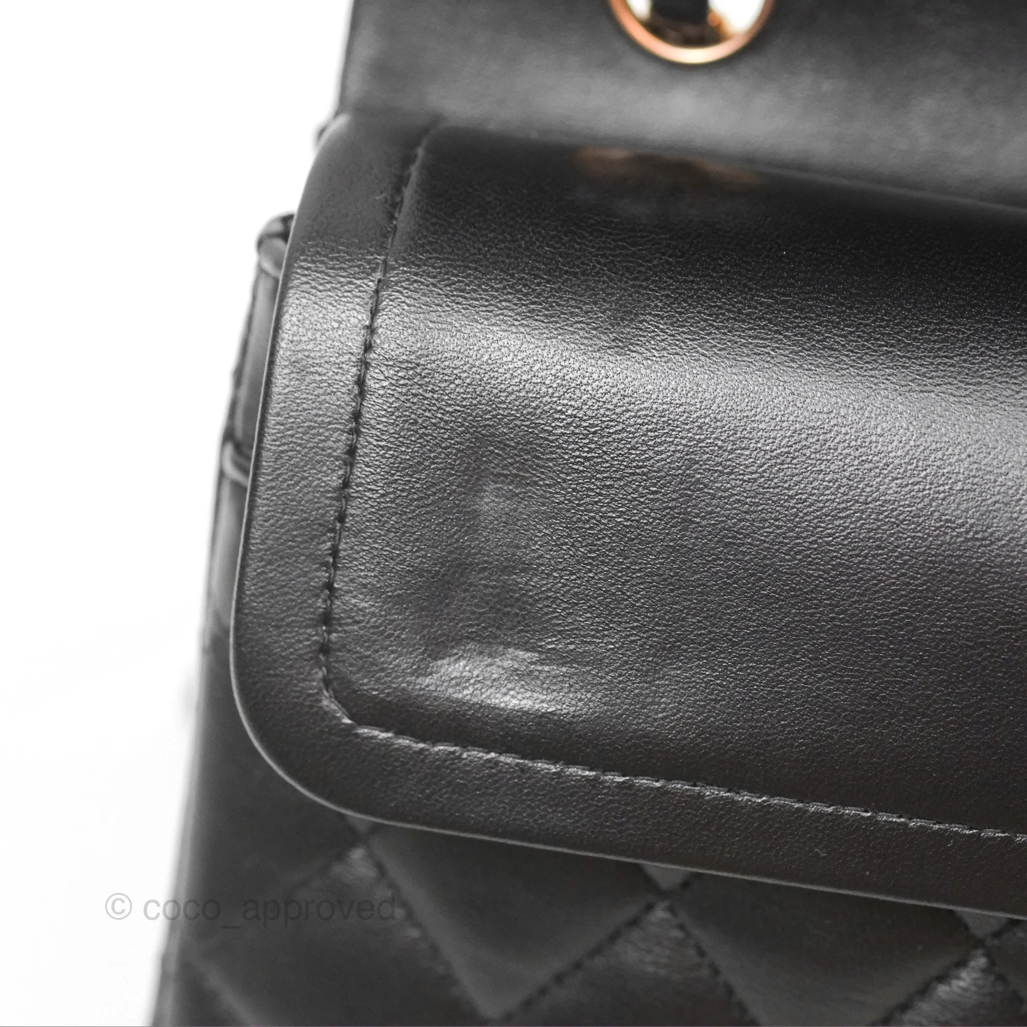 Chanel Small Classic Quilted Flap Black Lambskin Rose Gold Hardware