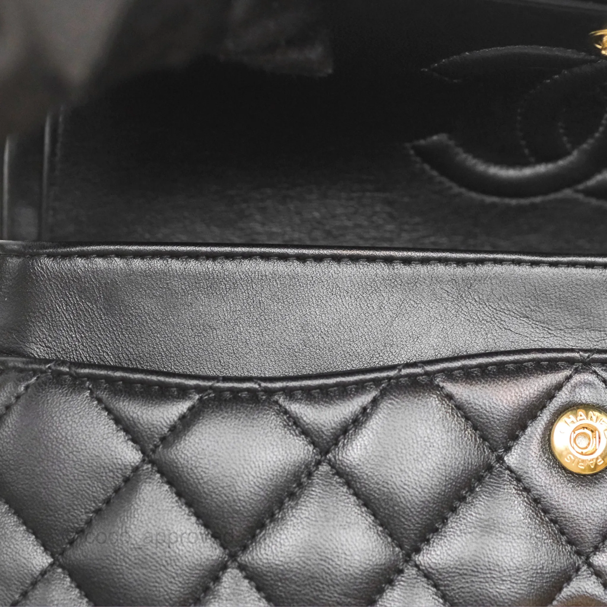 Chanel Small Classic Quilted Flap Black Lambskin Rose Gold Hardware