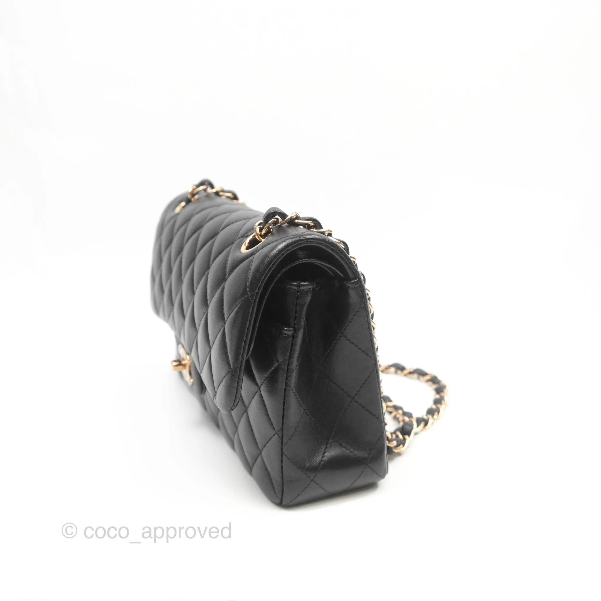 Chanel Small Classic Quilted Flap Black Lambskin Rose Gold Hardware
