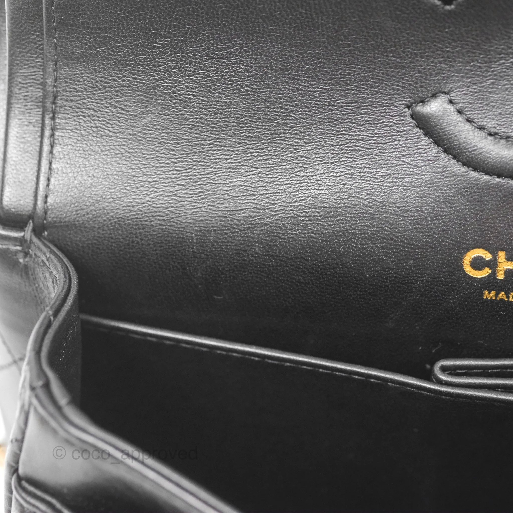 Chanel Small Classic Quilted Flap Black Lambskin Rose Gold Hardware