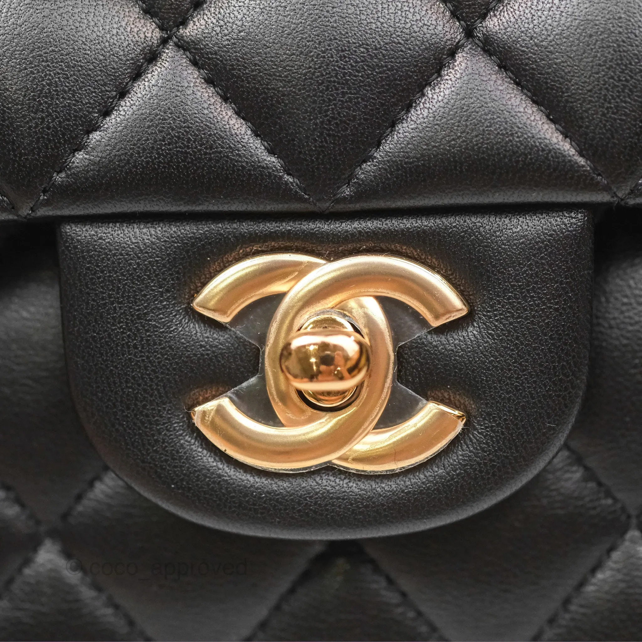 Chanel Small Classic Quilted Flap Black Lambskin Rose Gold Hardware
