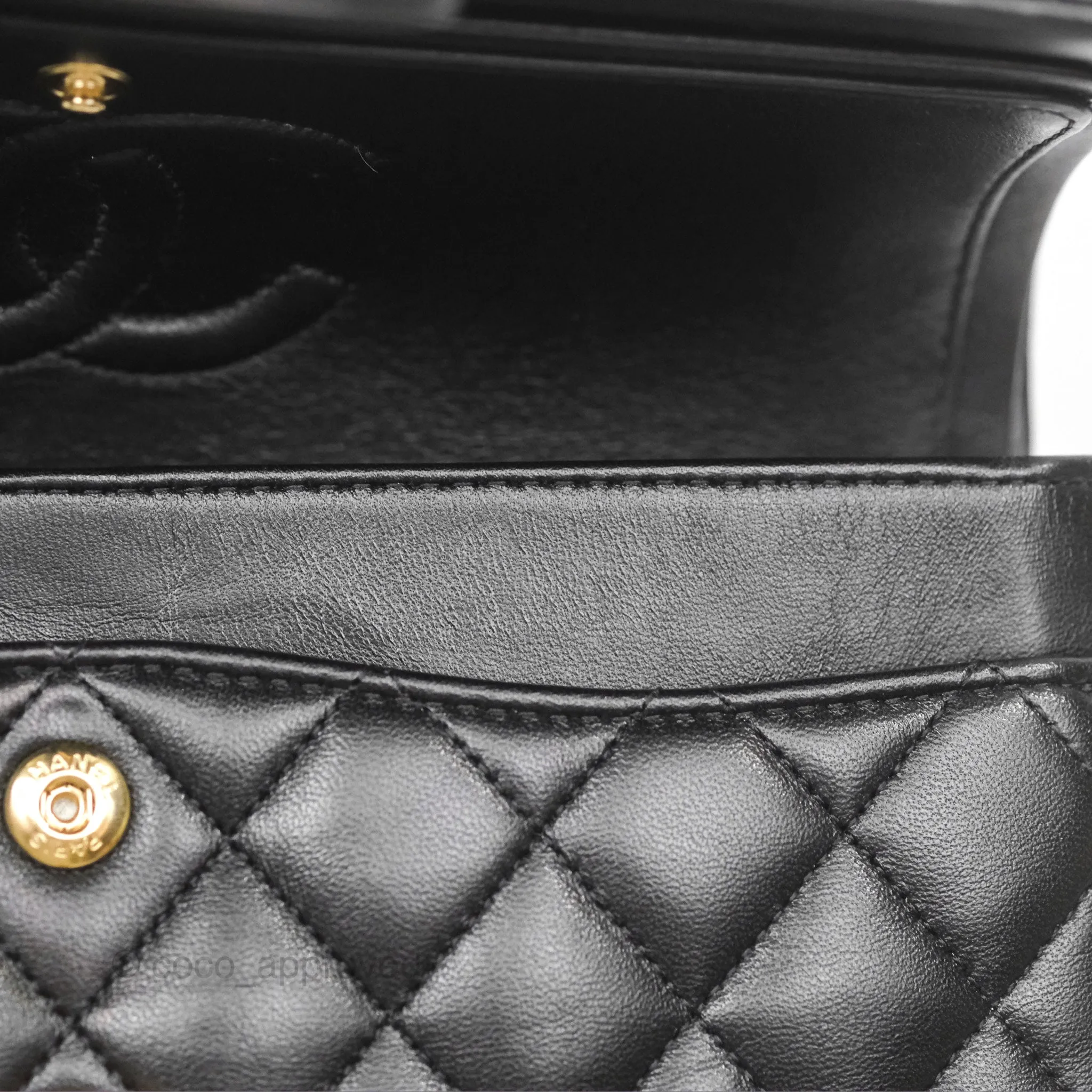 Chanel Small Classic Quilted Flap Black Lambskin Rose Gold Hardware