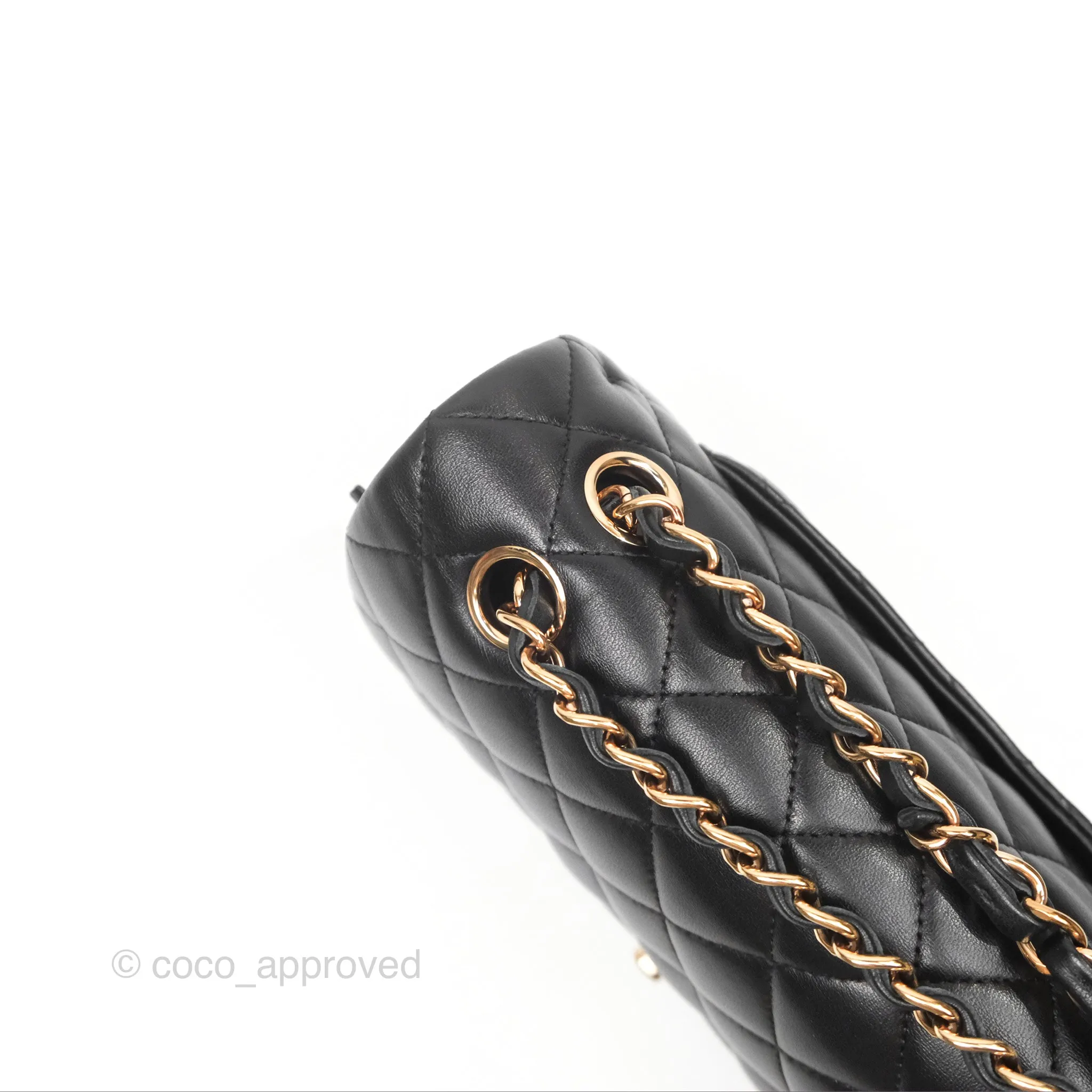 Chanel Small Classic Quilted Flap Black Lambskin Rose Gold Hardware