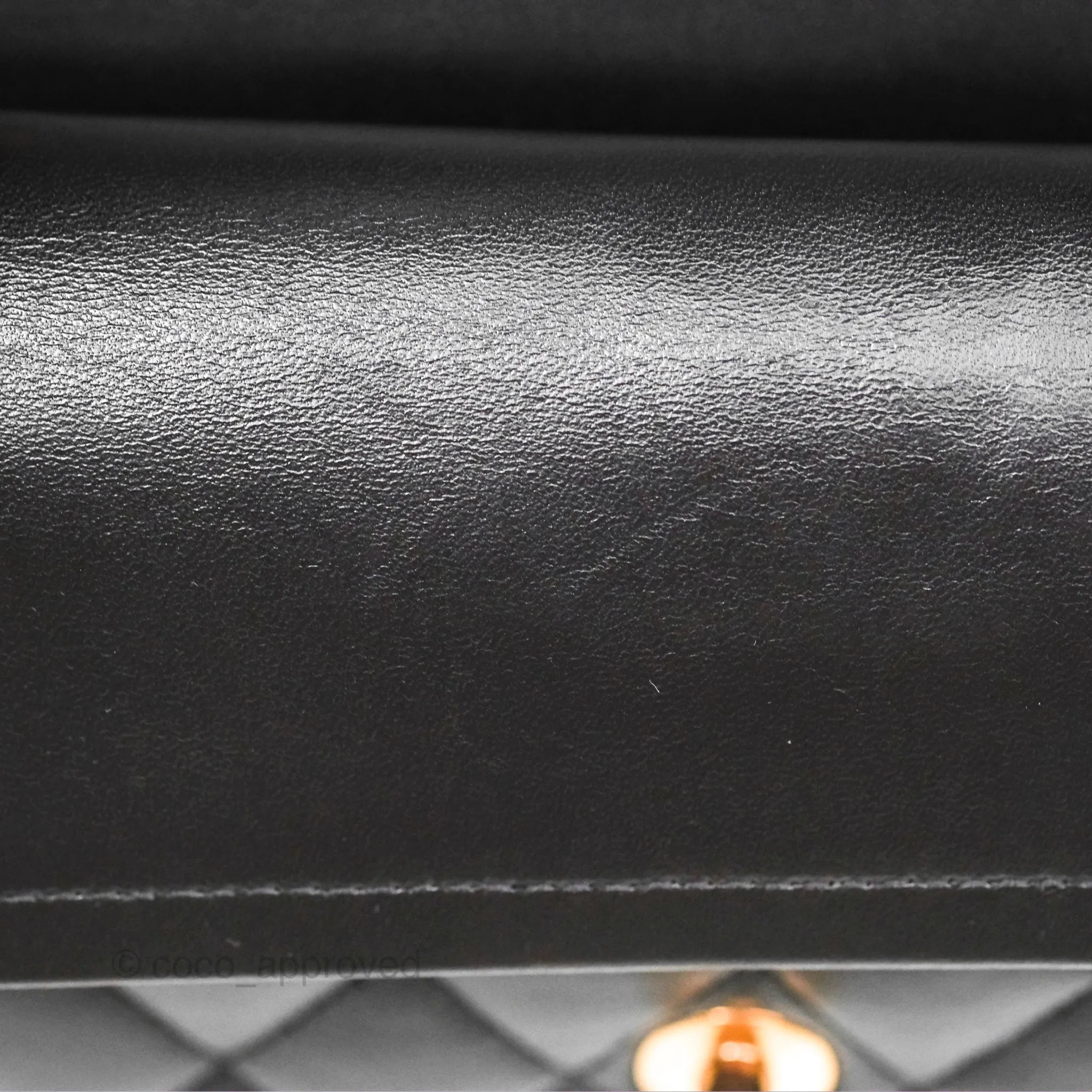 Chanel Small Classic Quilted Flap Black Lambskin Rose Gold Hardware