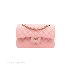 Chanel Small Classic Quilted Flap Pink Caviar Gold Hardware 22C