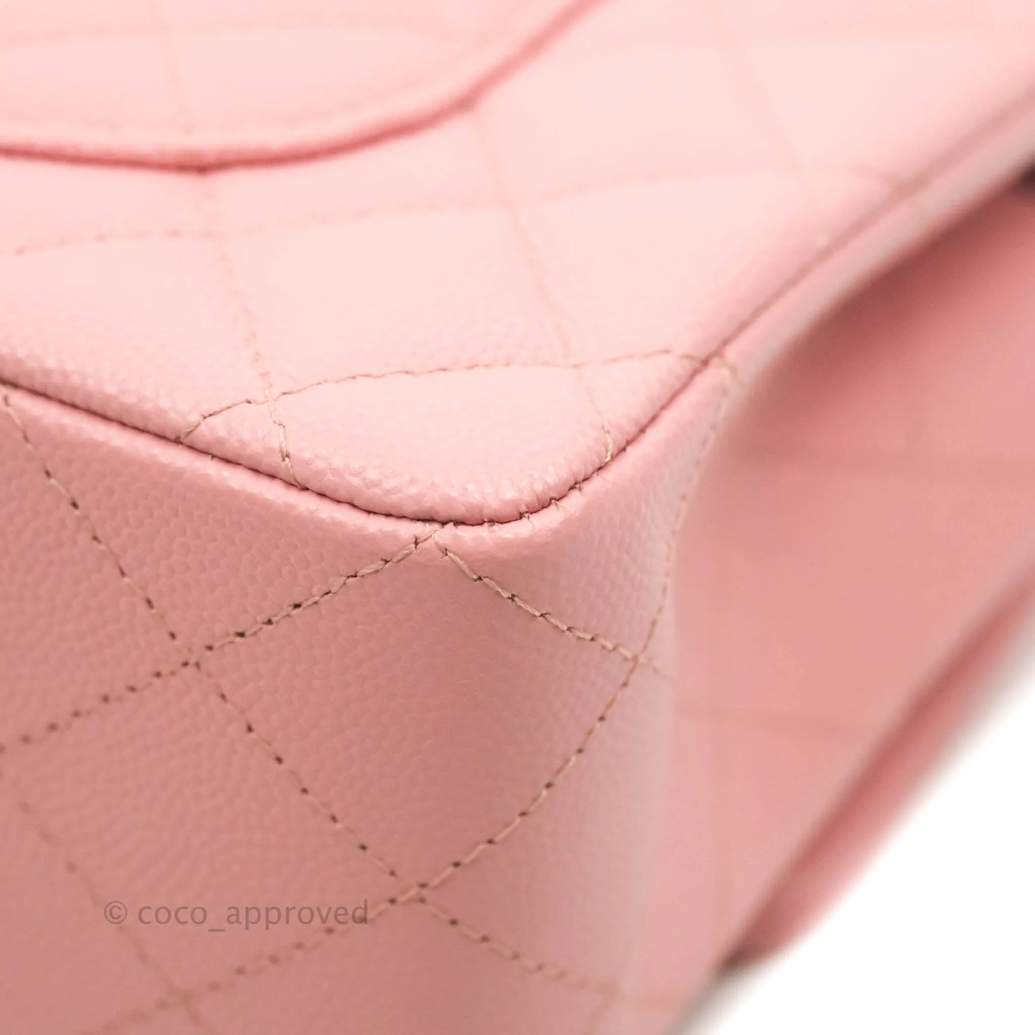 Chanel Small Classic Quilted Flap Pink Caviar Gold Hardware 22C