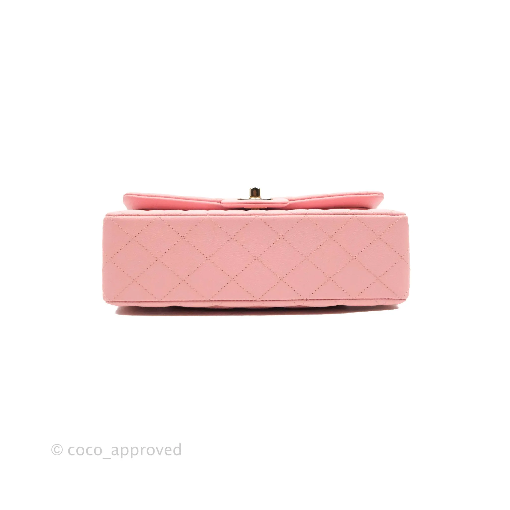 Chanel Small Classic Quilted Flap Pink Caviar Gold Hardware 22C