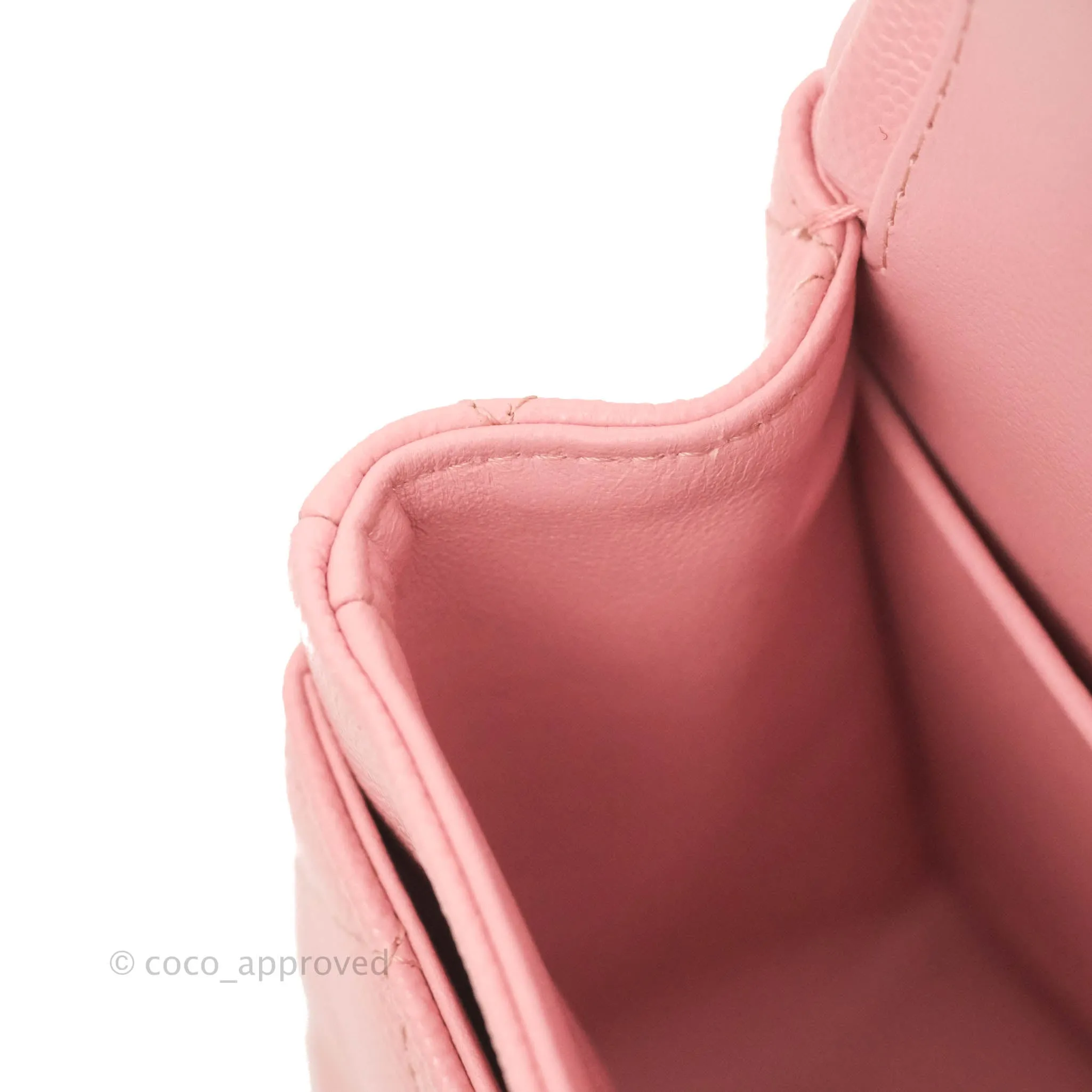 Chanel Small Classic Quilted Flap Pink Caviar Gold Hardware 22C