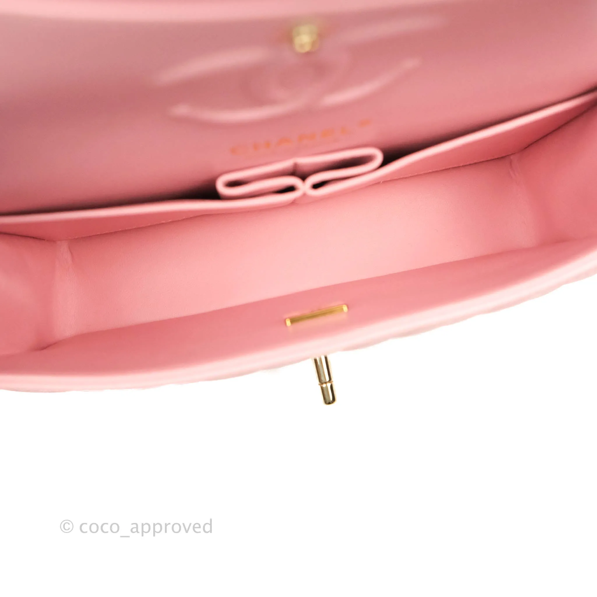 Chanel Small Classic Quilted Flap Pink Caviar Gold Hardware 22C