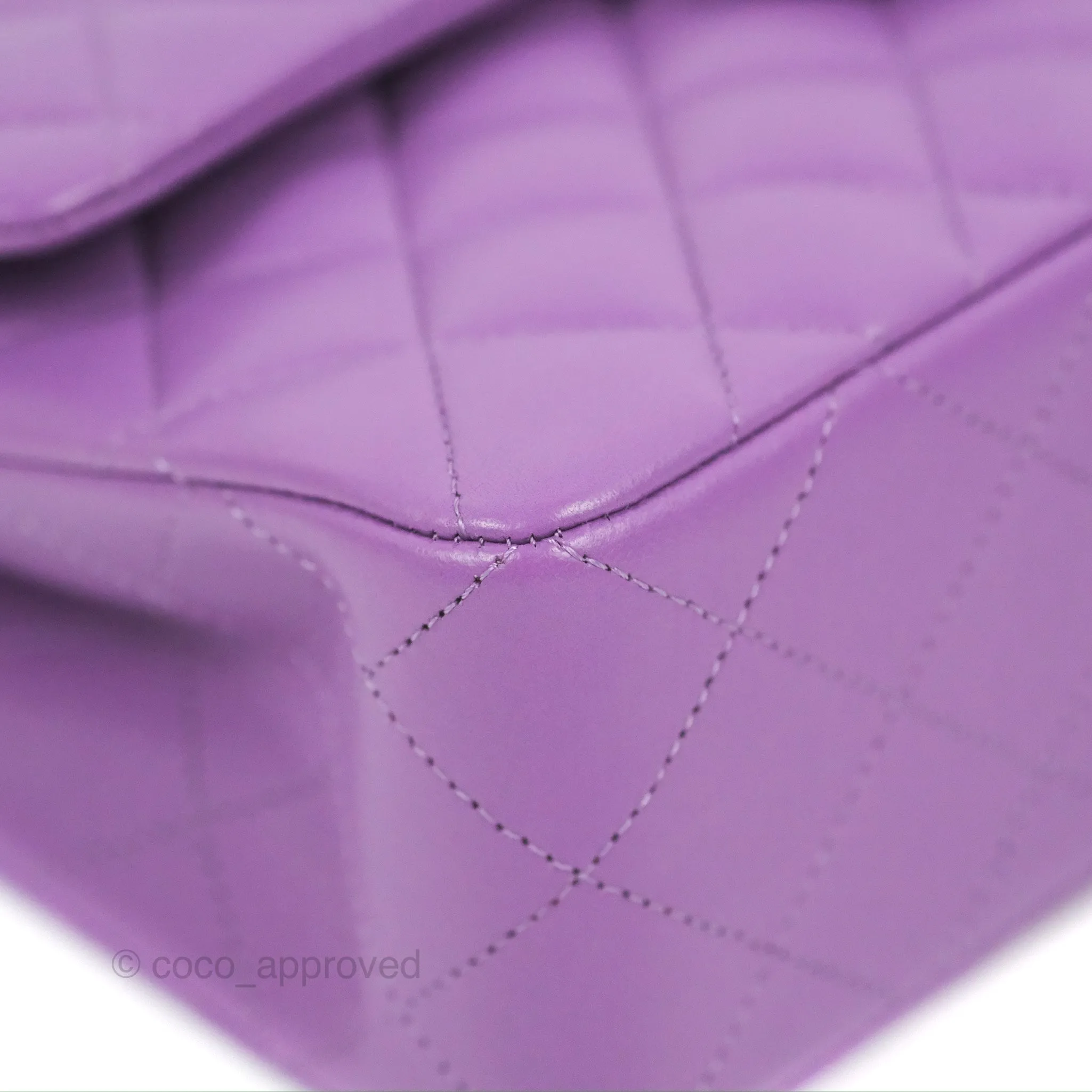 Chanel Small Classic Quilted Flap Purple Lambskin Gold Hardware
