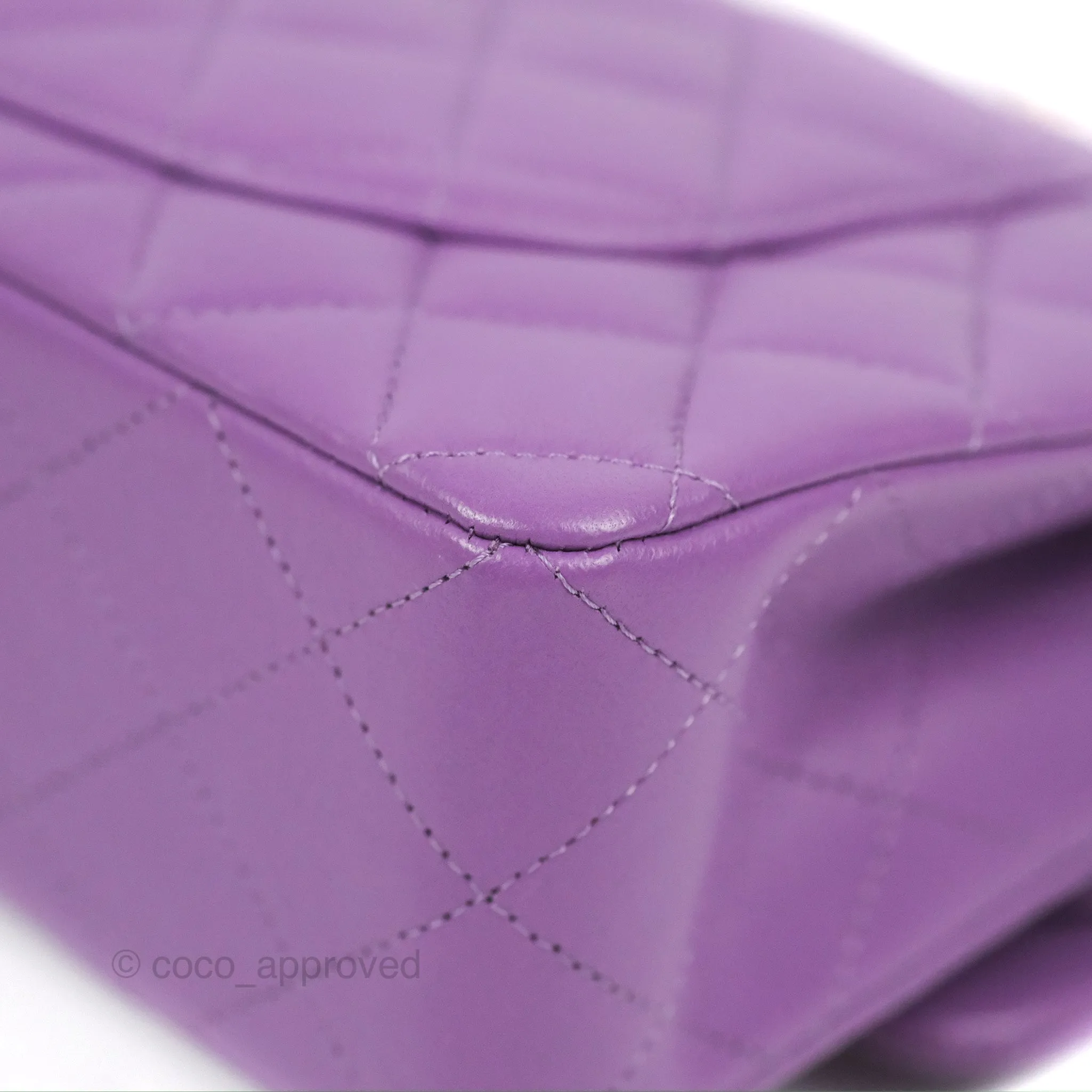 Chanel Small Classic Quilted Flap Purple Lambskin Gold Hardware