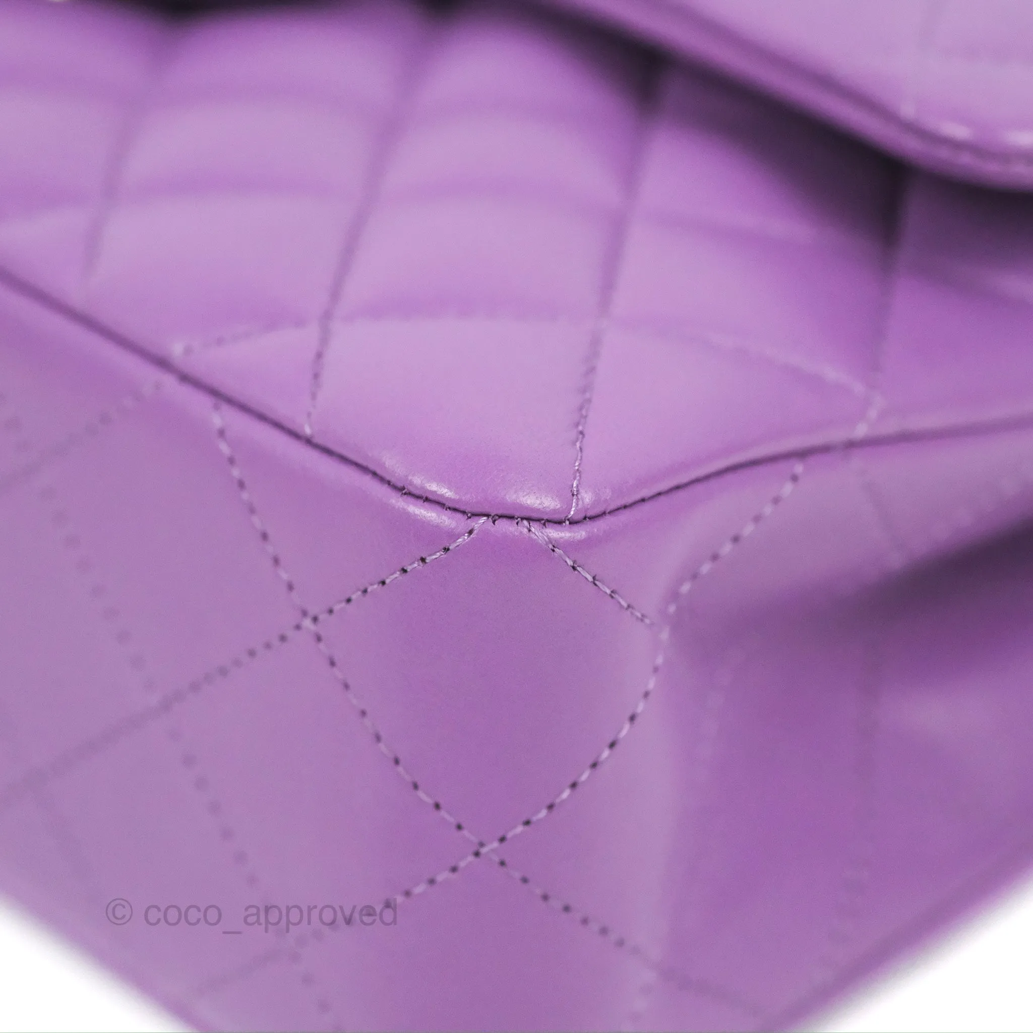 Chanel Small Classic Quilted Flap Purple Lambskin Gold Hardware