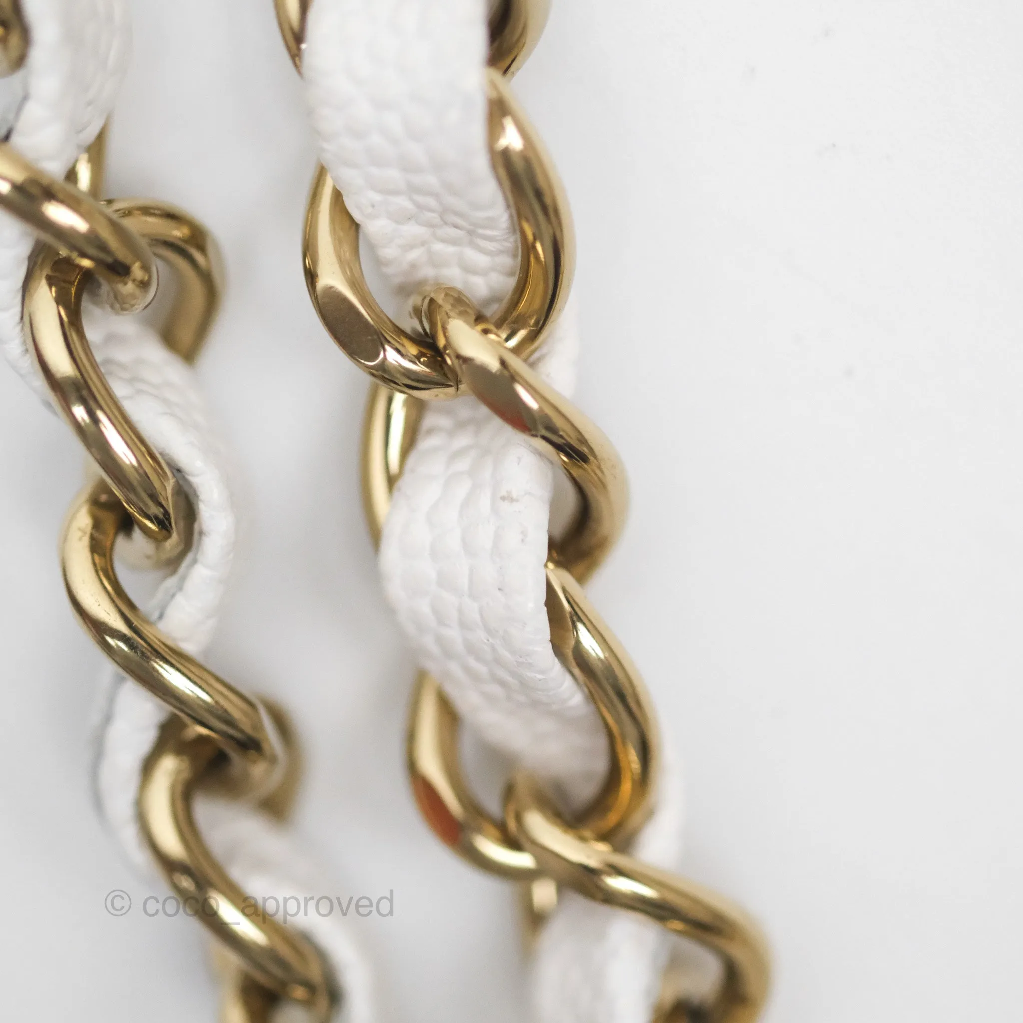 Chanel Small Classic Quilted Flap White Caviar Gold Hardware