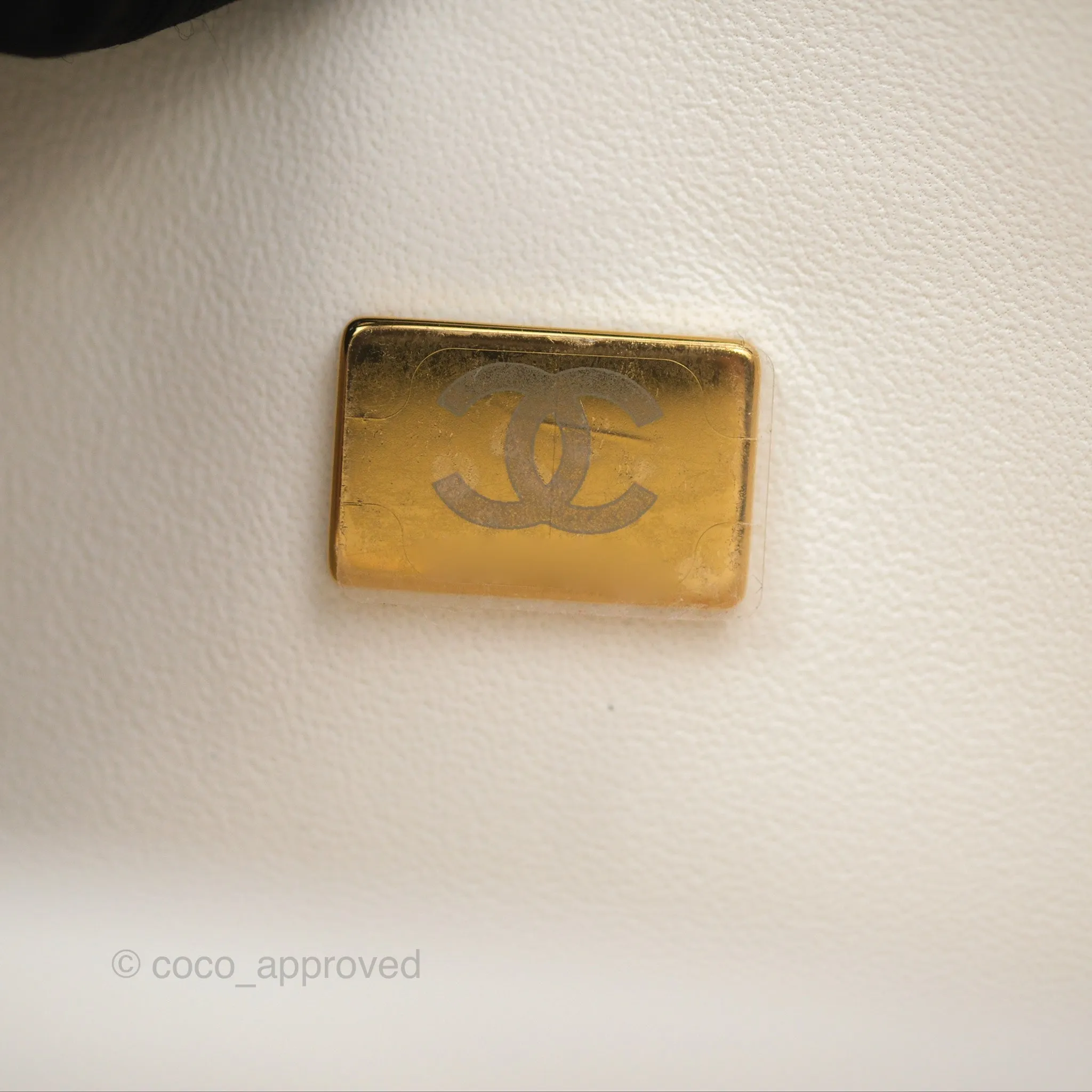 Chanel Small Classic Quilted Flap White Caviar Gold Hardware