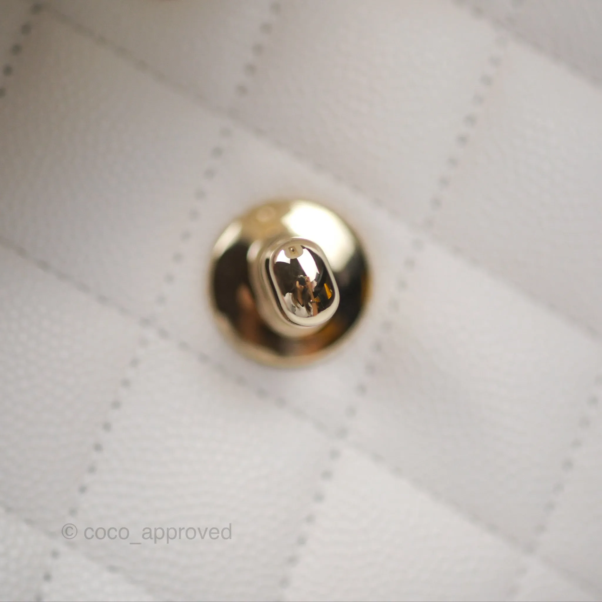 Chanel Small Classic Quilted Flap White Caviar Gold Hardware