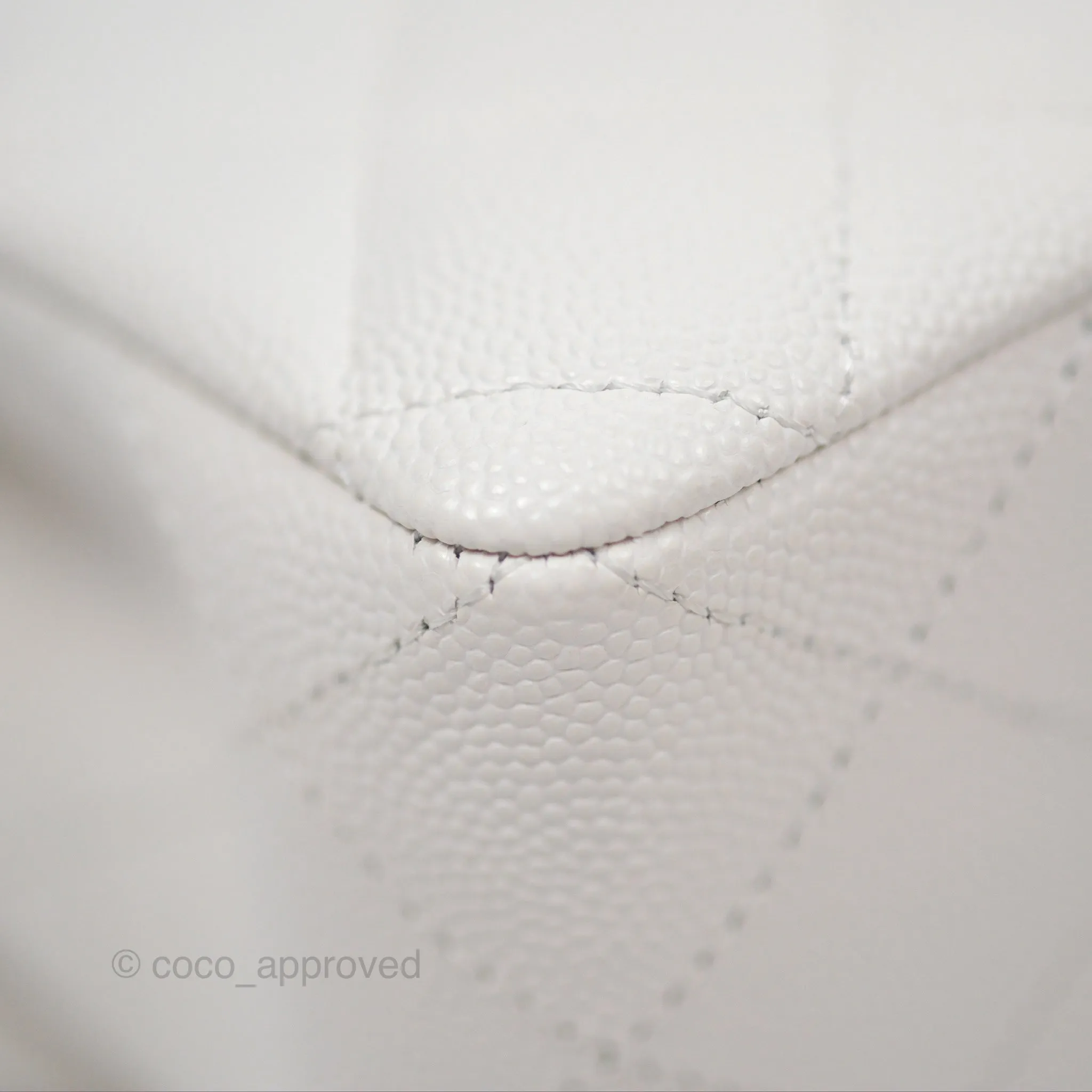 Chanel Small Classic Quilted Flap White Caviar Gold Hardware