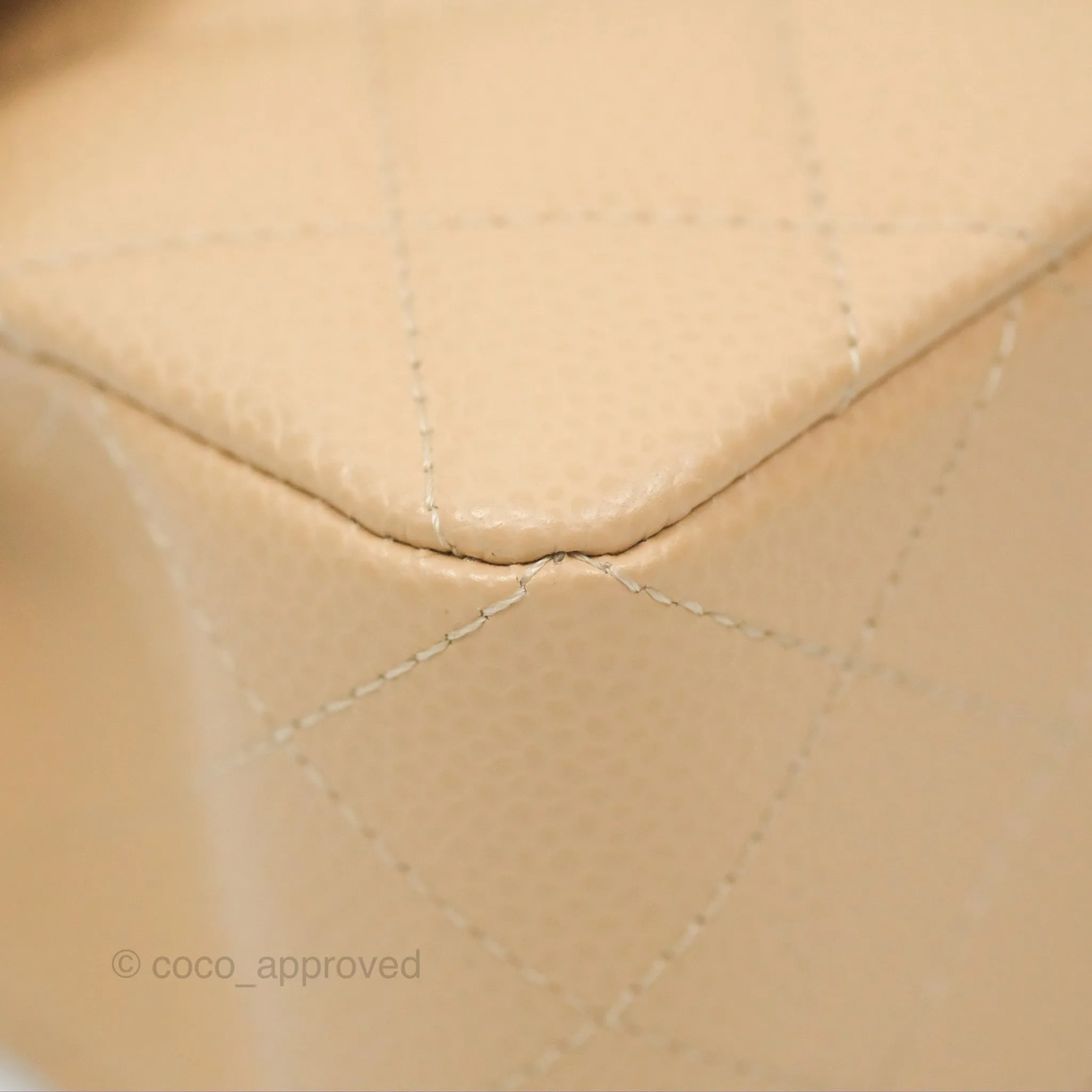 Chanel Small Quilted Classic Flap Beige Caviar Gold Hardware