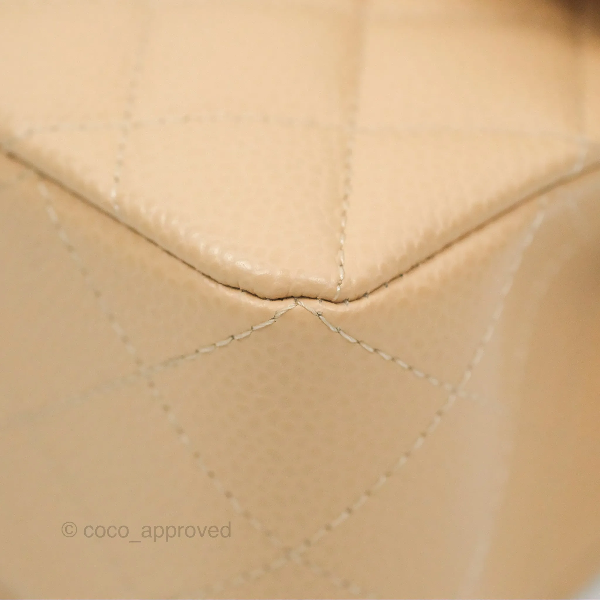 Chanel Small Quilted Classic Flap Beige Caviar Gold Hardware