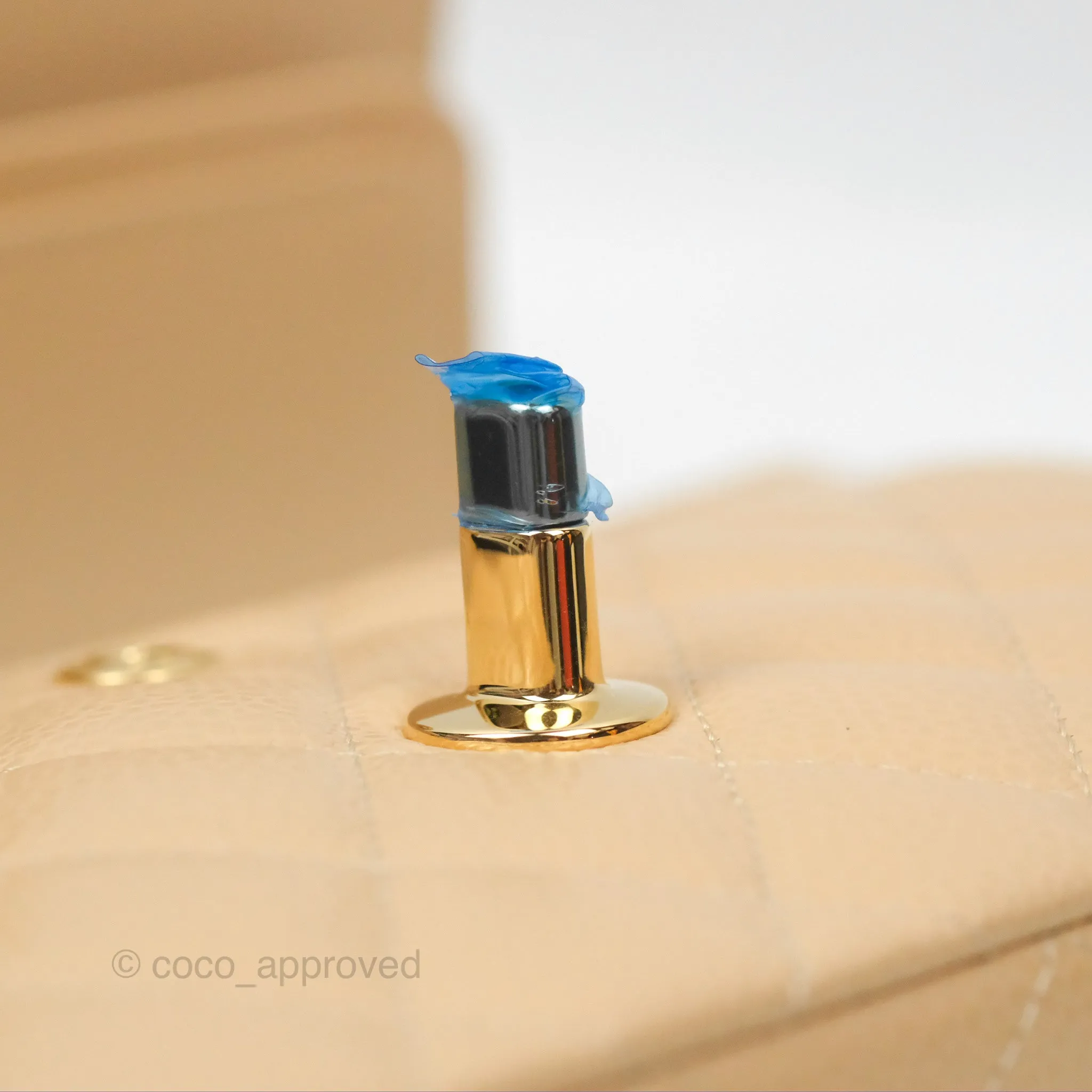 Chanel Small Quilted Classic Flap Beige Caviar Gold Hardware