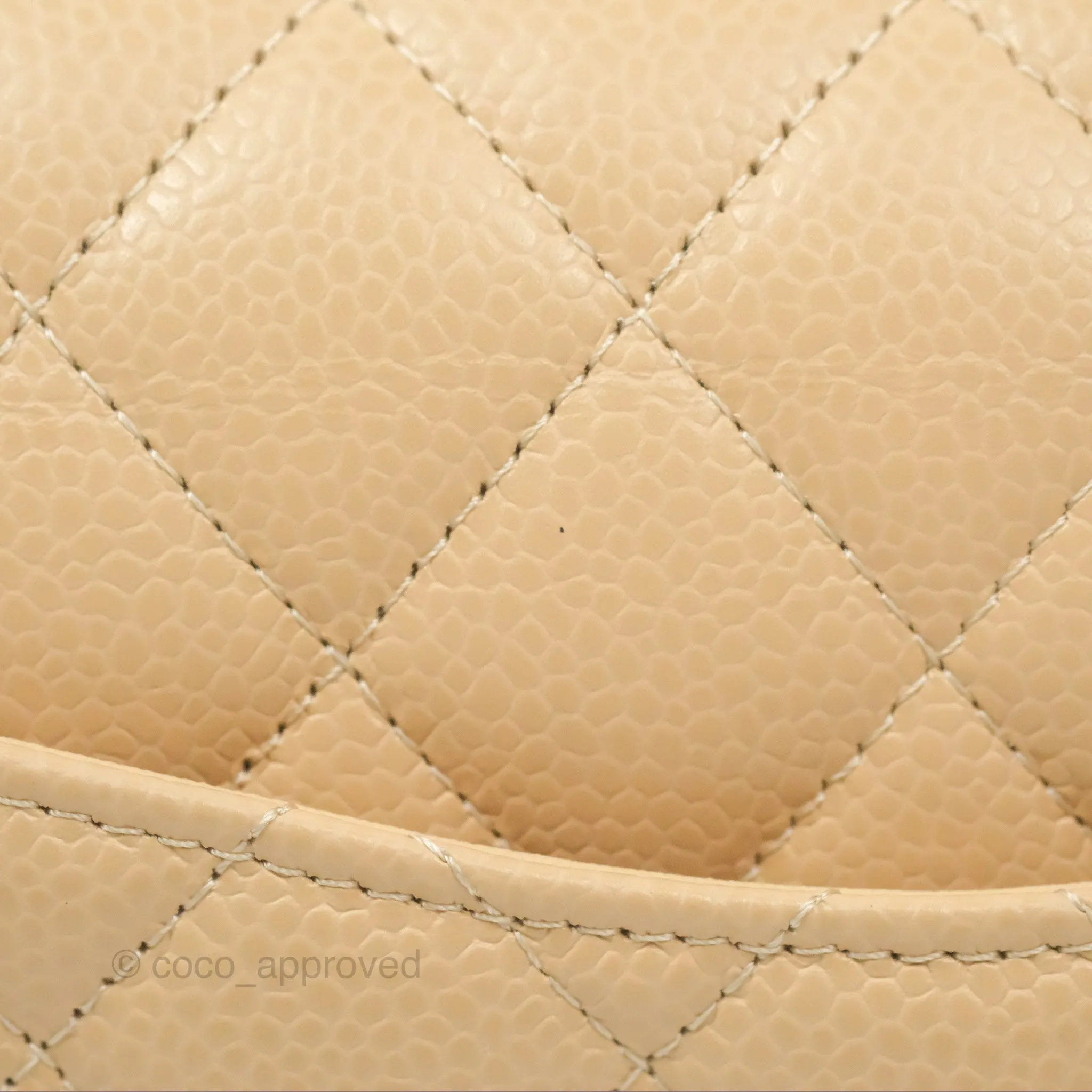 Chanel Small Quilted Classic Flap Beige Caviar Gold Hardware