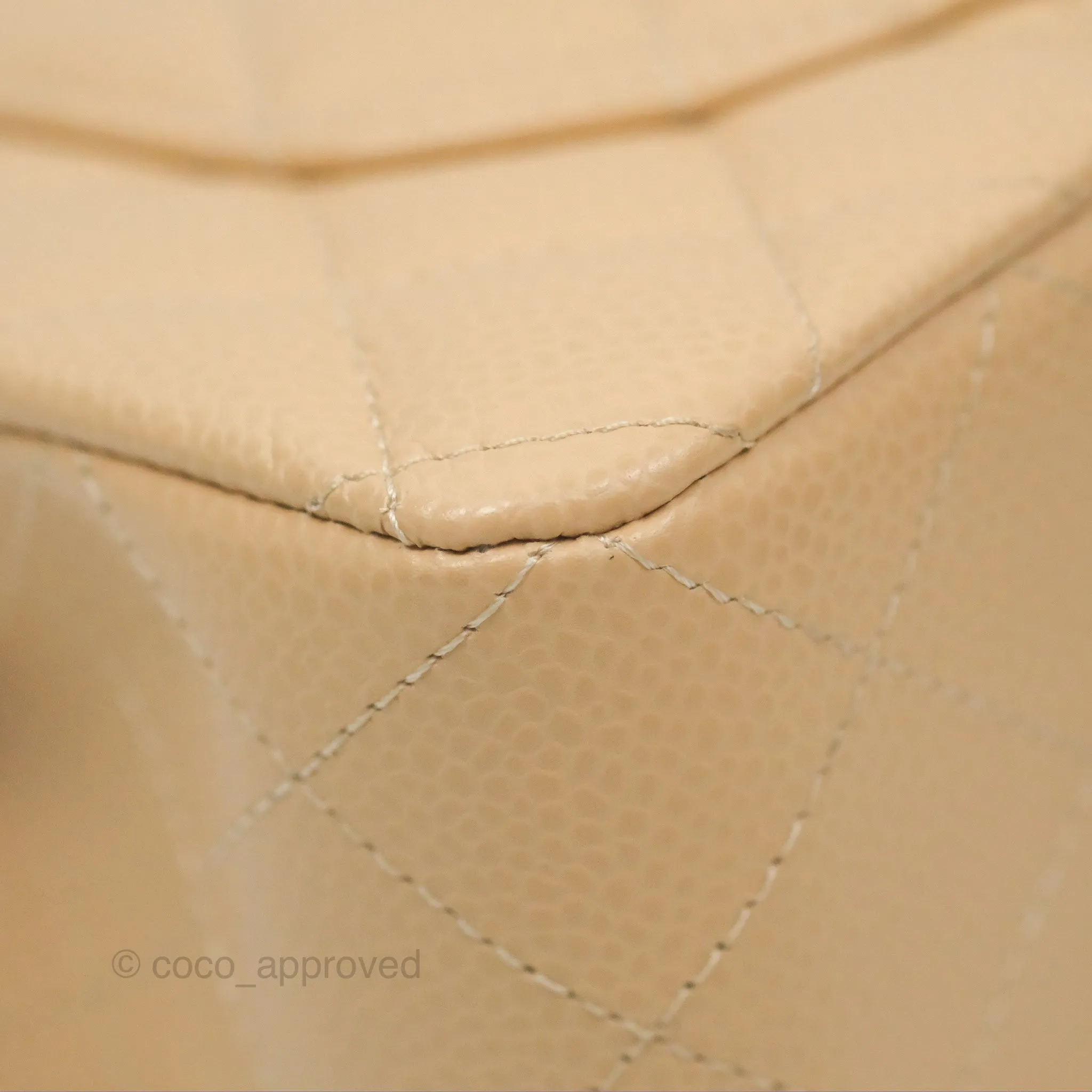 Chanel Small Quilted Classic Flap Beige Caviar Gold Hardware