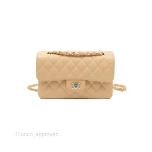 Chanel Small Quilted Classic Flap Beige Caviar Gold Hardware