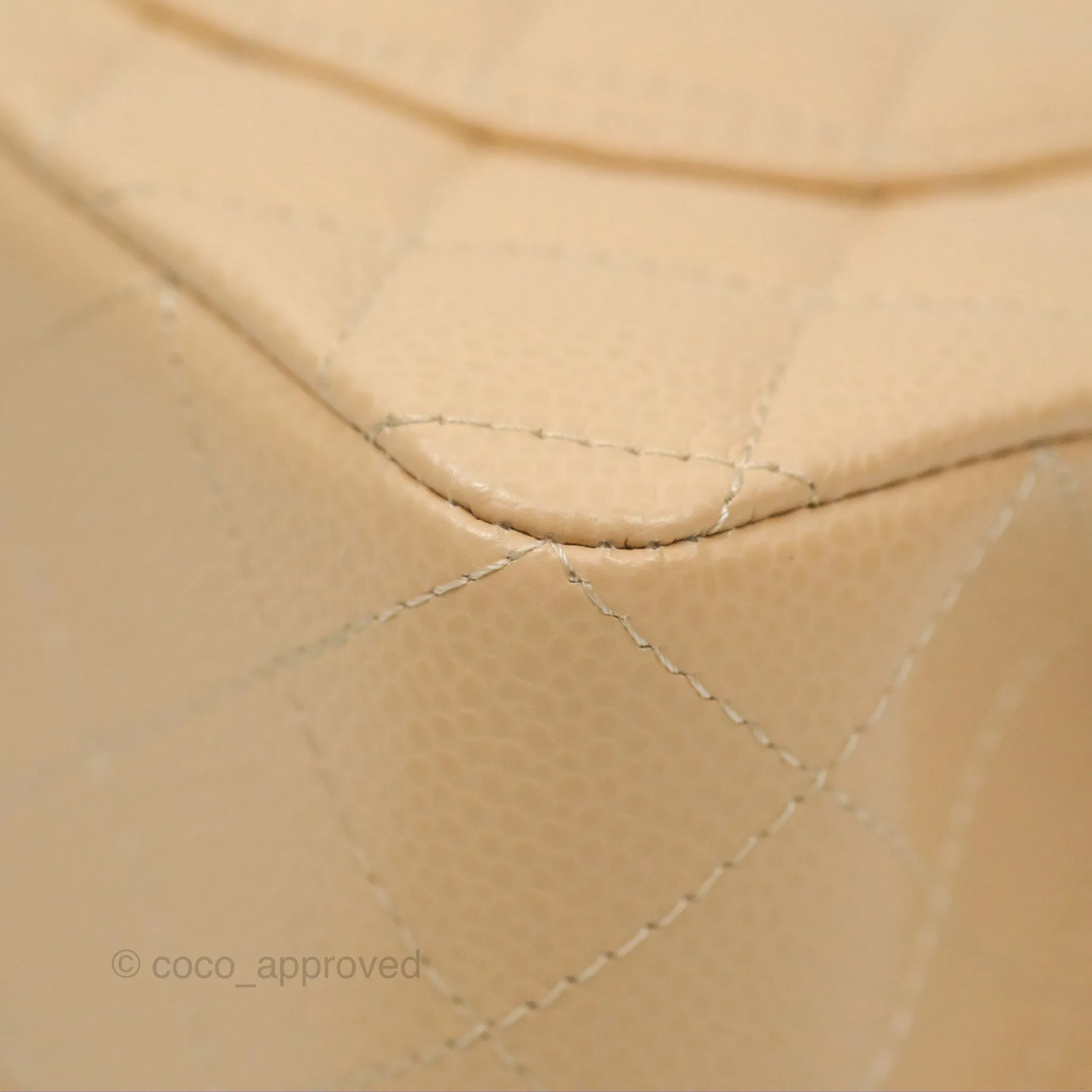 Chanel Small Quilted Classic Flap Beige Caviar Gold Hardware