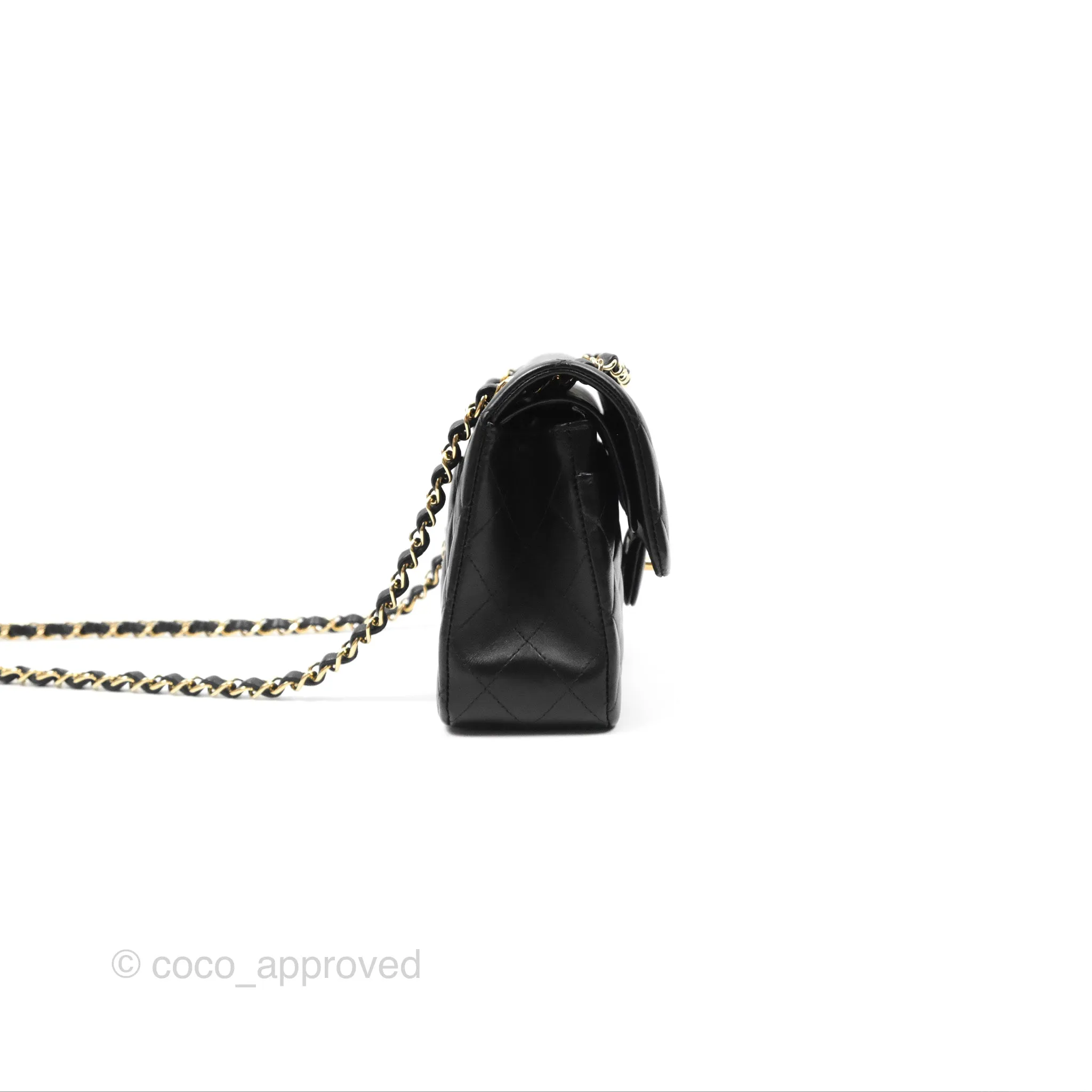 Chanel Small S/M Classic Flap Black Lambskin Gold Hardware