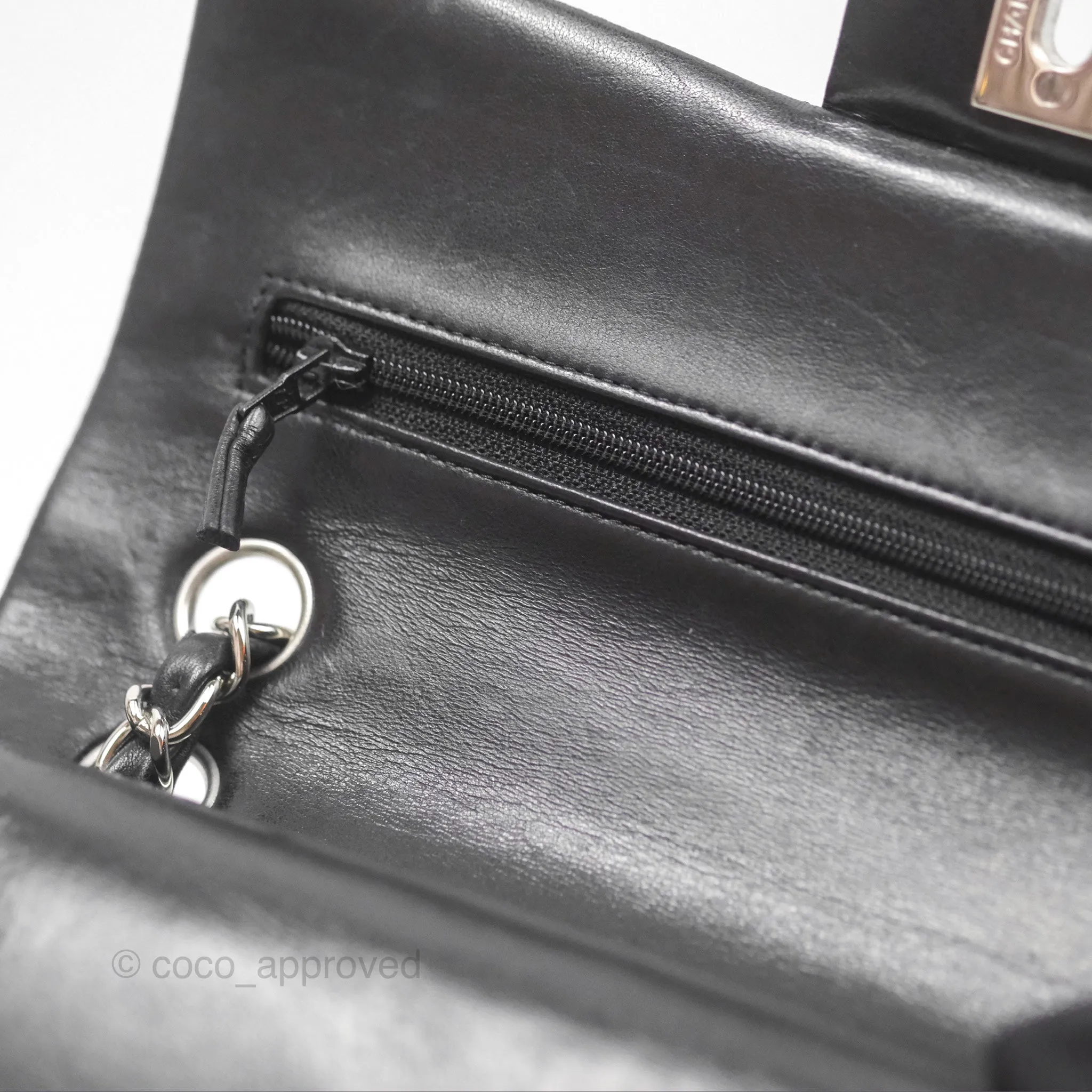 Chanel Small S/M Classic Flap Black Lambskin Silver Hardware