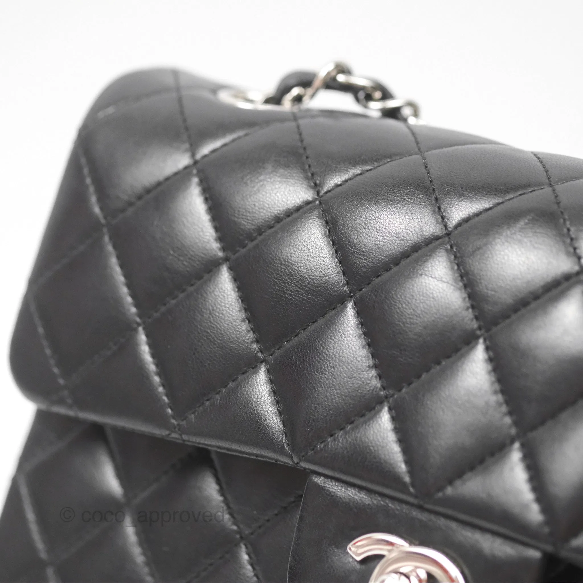 Chanel Small S/M Classic Flap Black Lambskin Silver Hardware