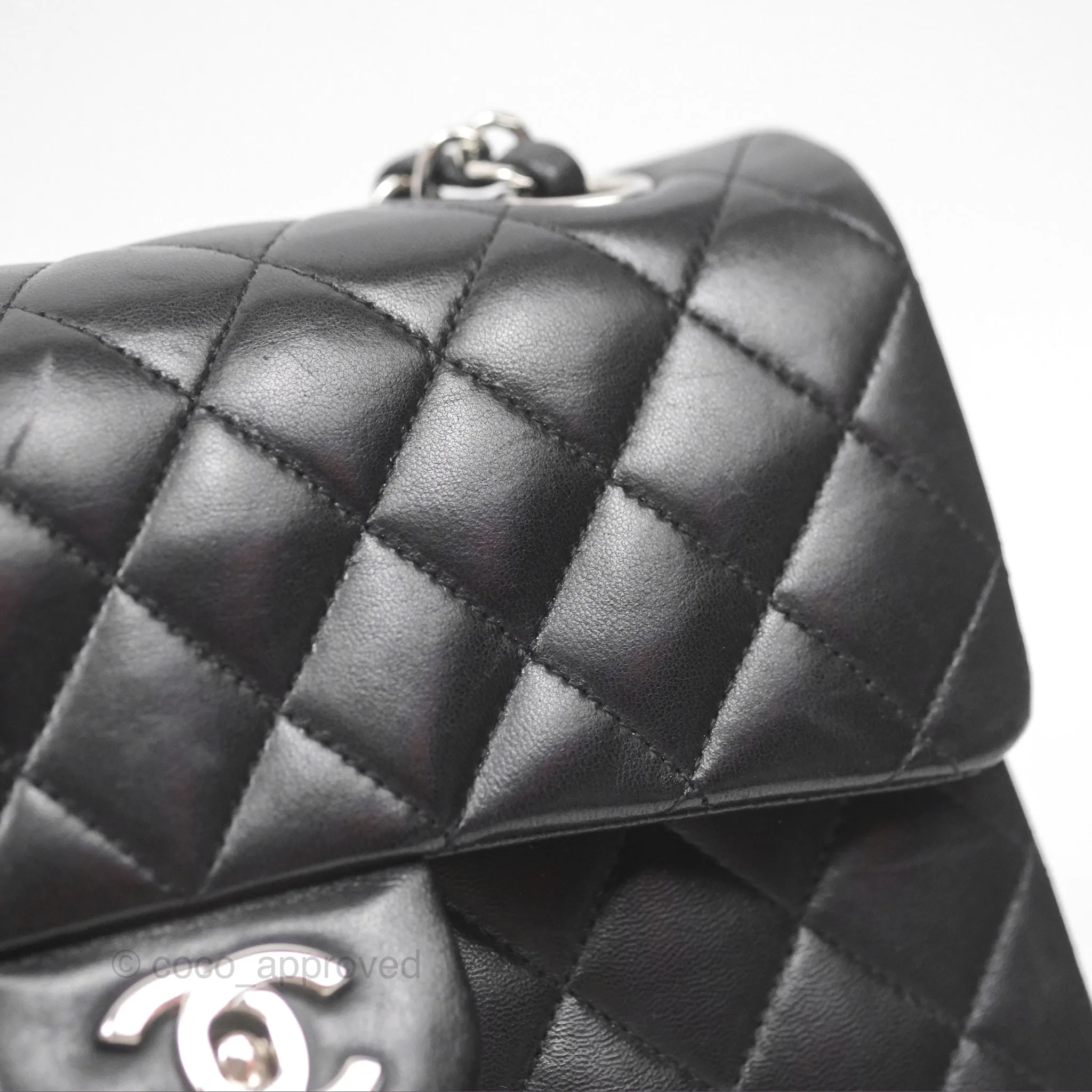 Chanel Small S/M Classic Flap Black Lambskin Silver Hardware