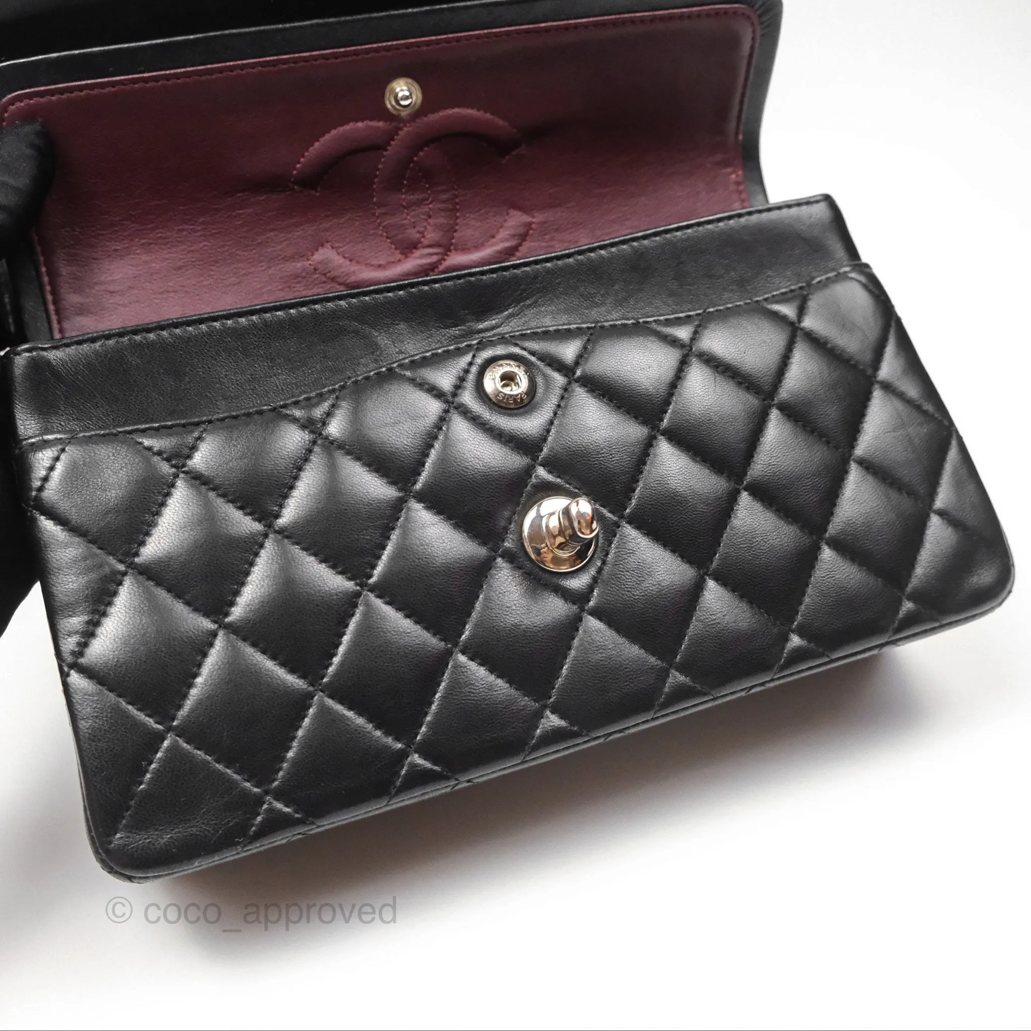 Chanel Small S/M Classic Flap Black Lambskin Silver Hardware