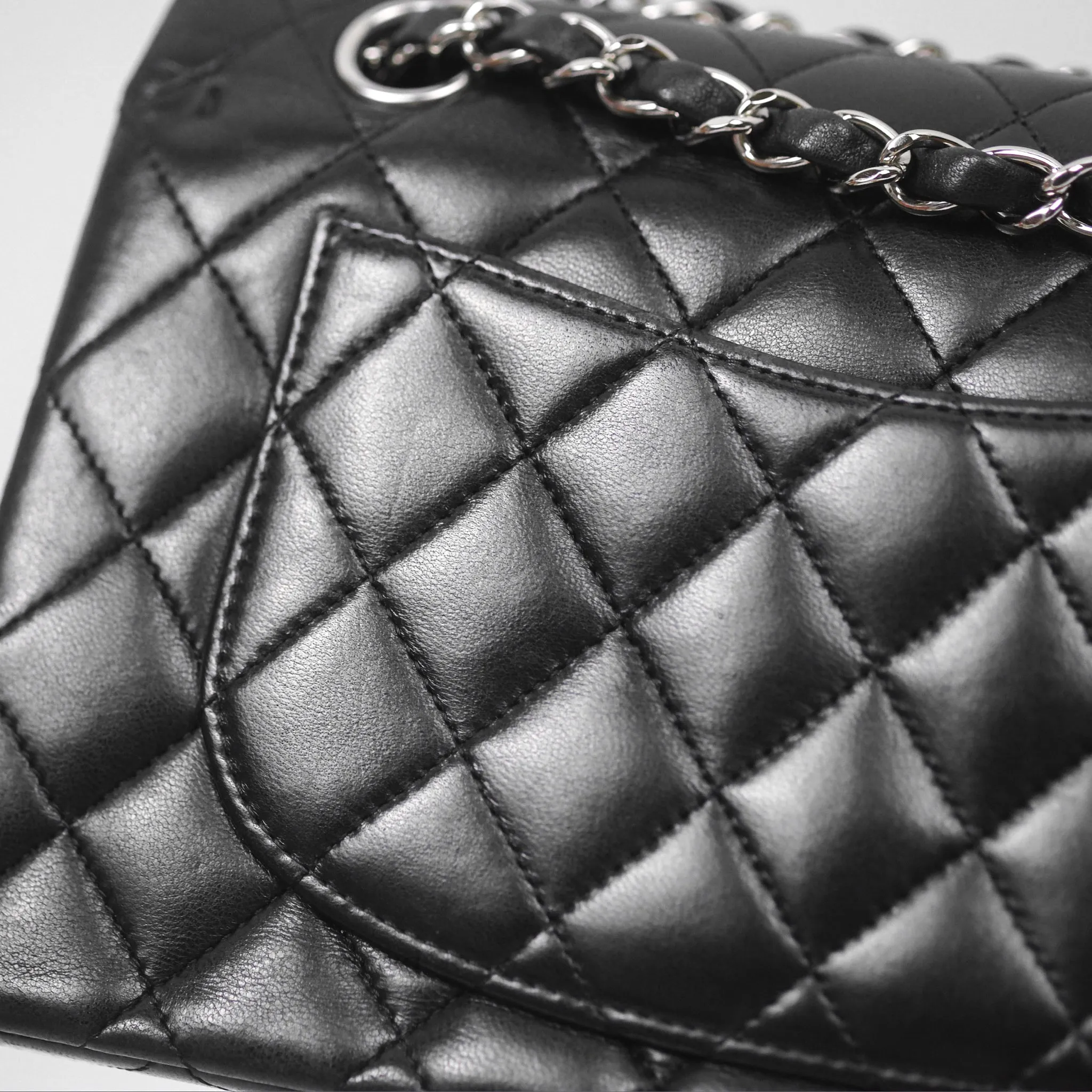 Chanel Small S/M Classic Flap Black Lambskin Silver Hardware