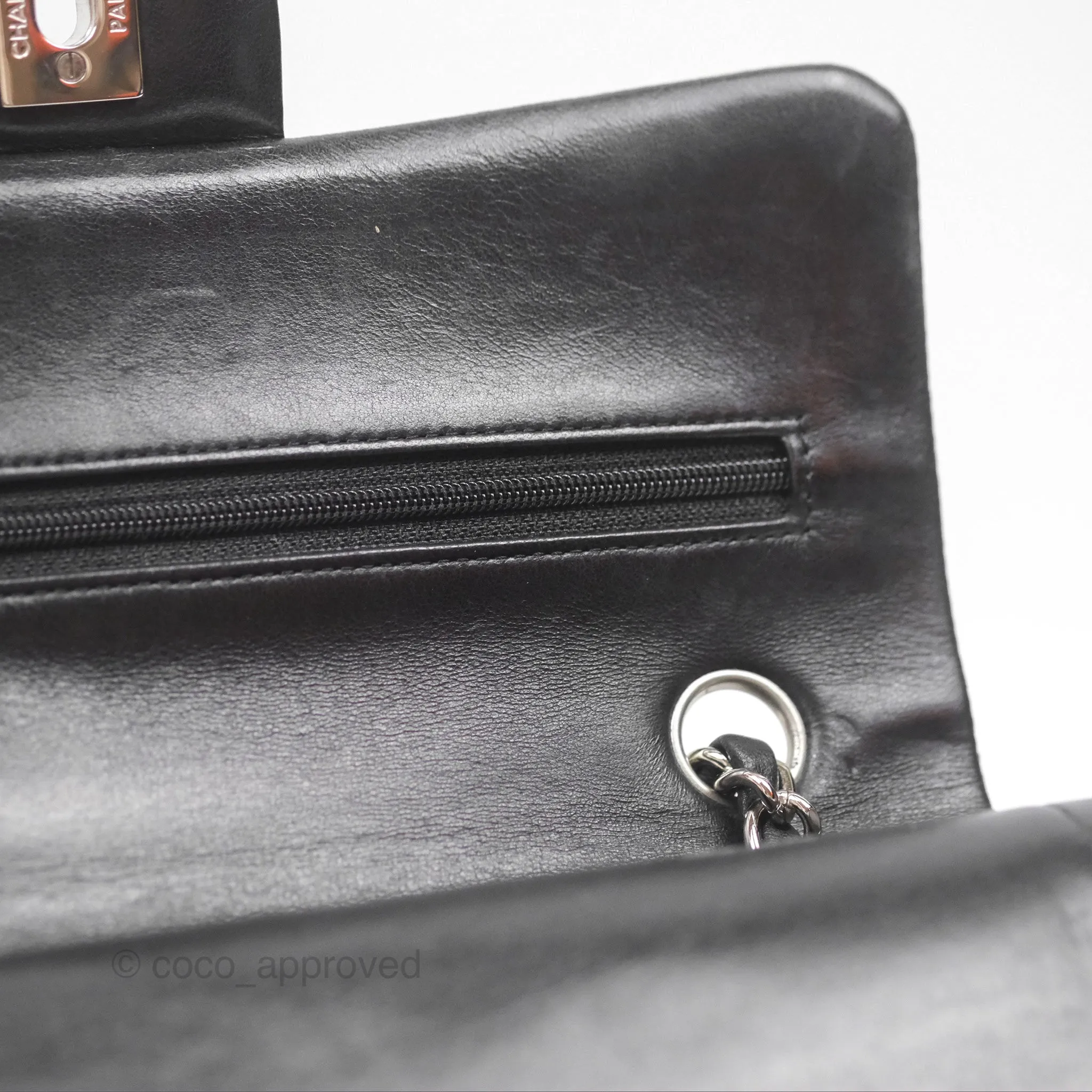 Chanel Small S/M Classic Flap Black Lambskin Silver Hardware
