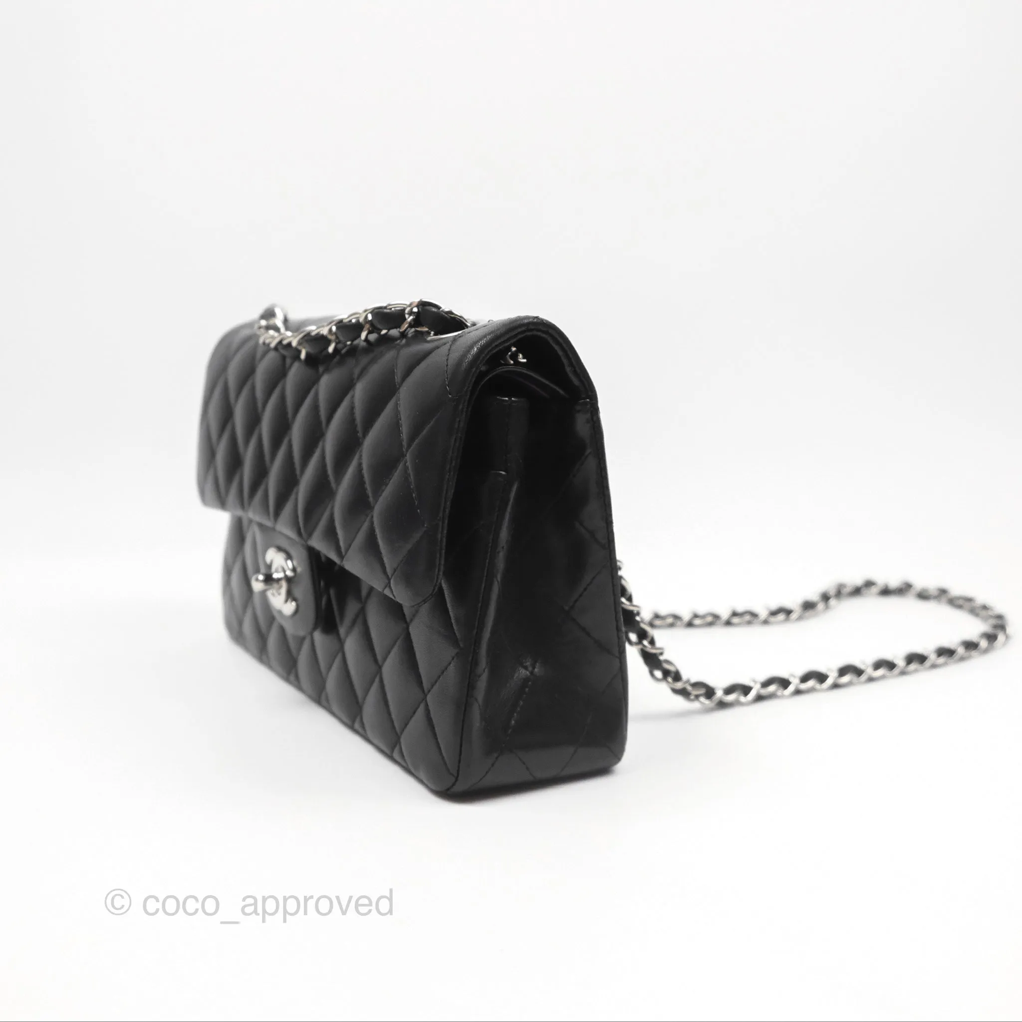 Chanel Small S/M Classic Flap Black Lambskin Silver Hardware