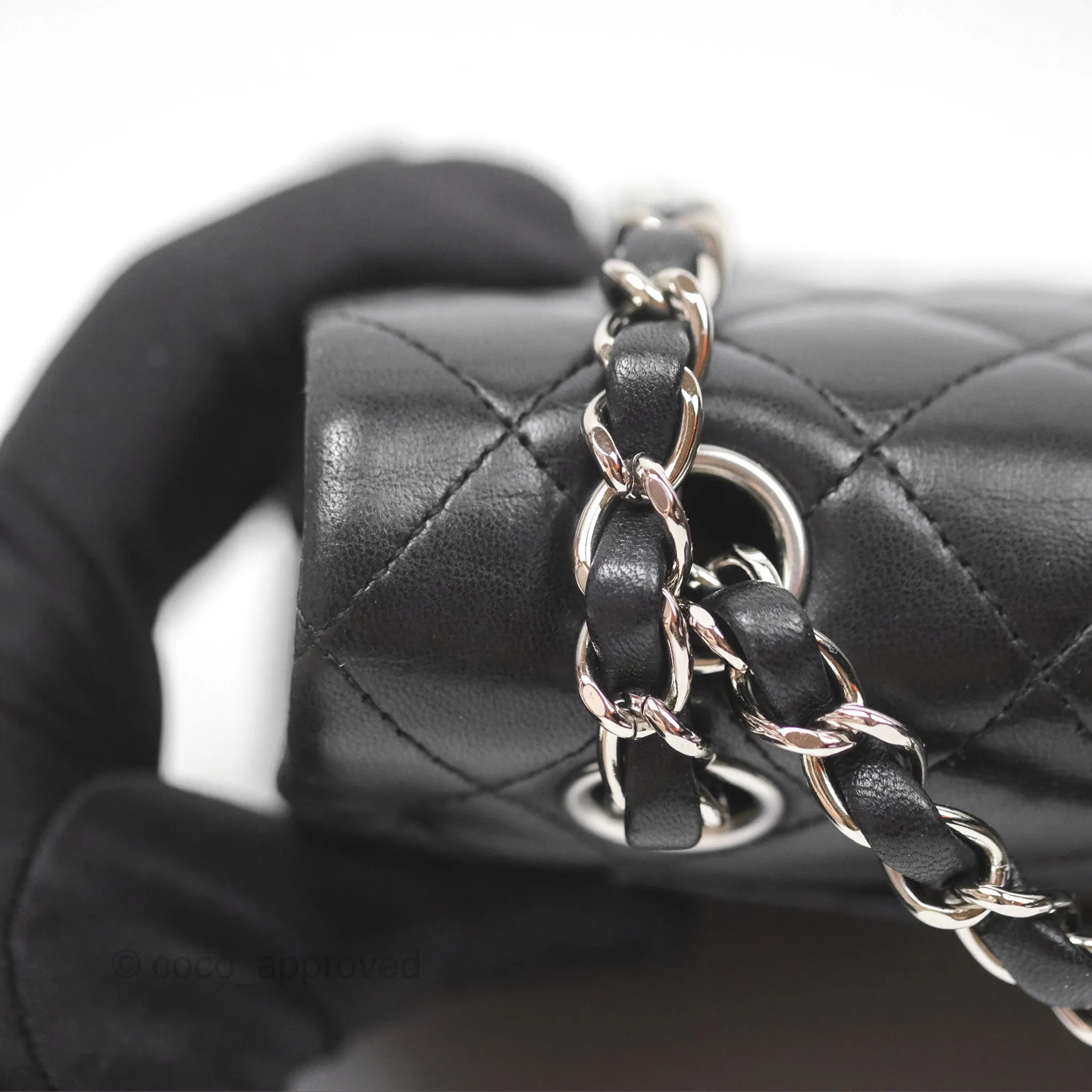 Chanel Small S/M Classic Flap Black Lambskin Silver Hardware