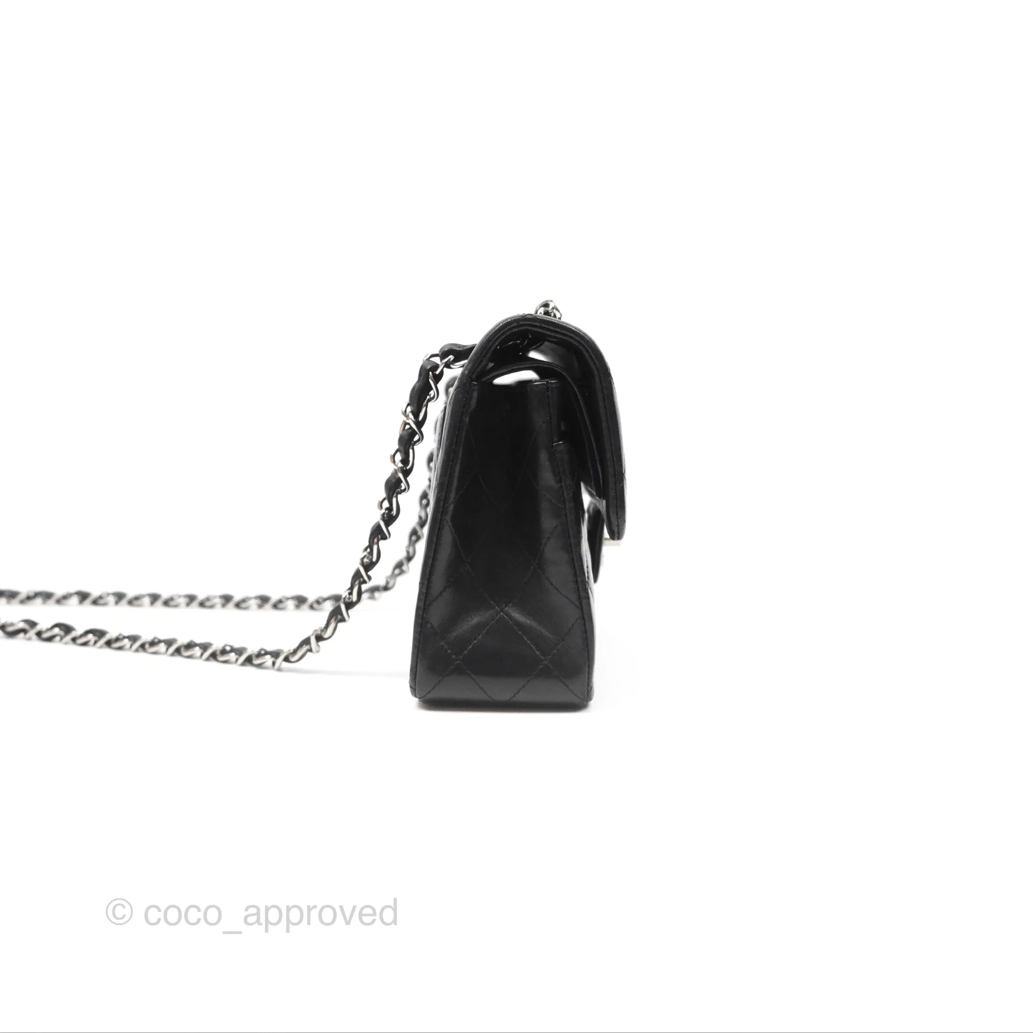 Chanel Small S/M Classic Flap Black Lambskin Silver Hardware