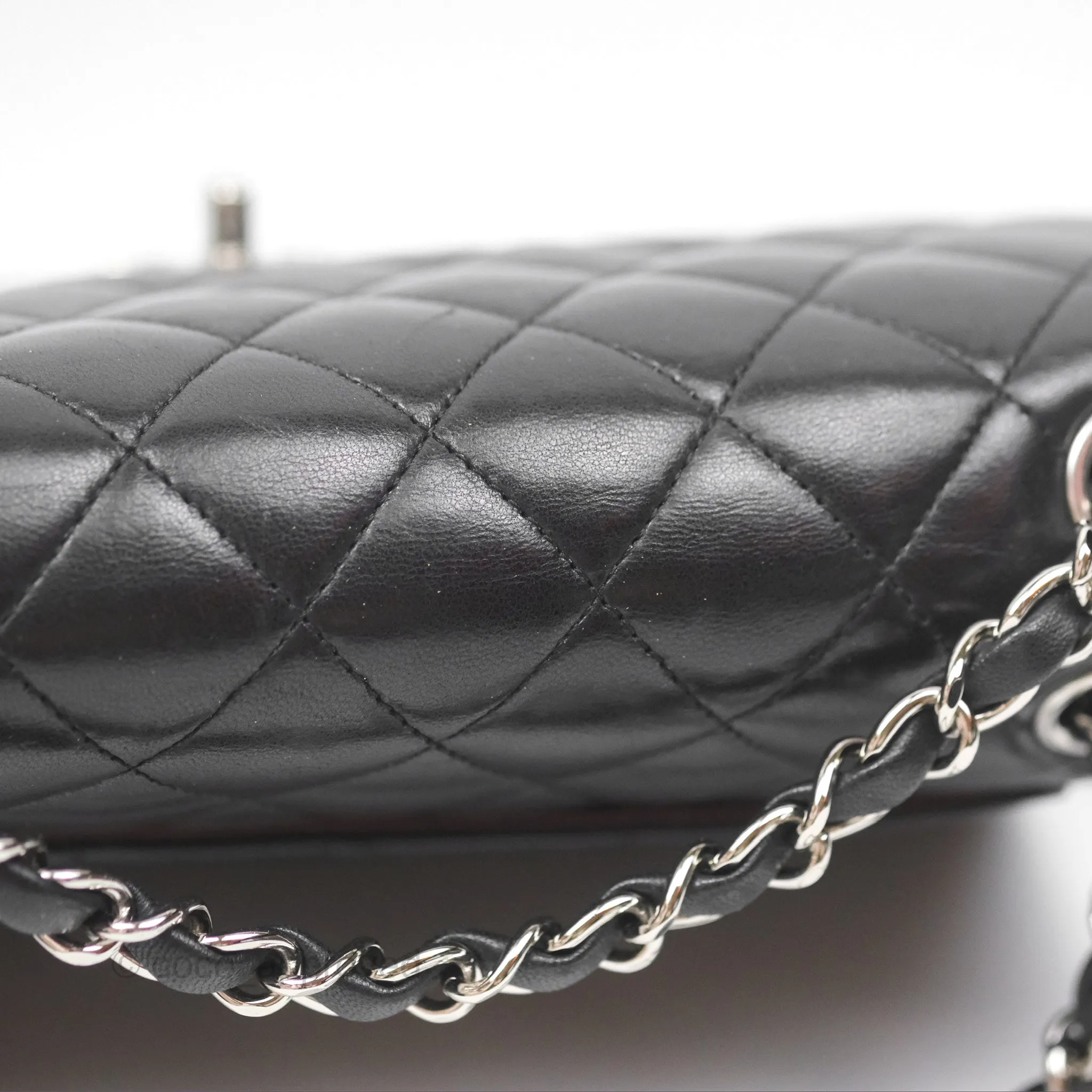 Chanel Small S/M Classic Flap Black Lambskin Silver Hardware