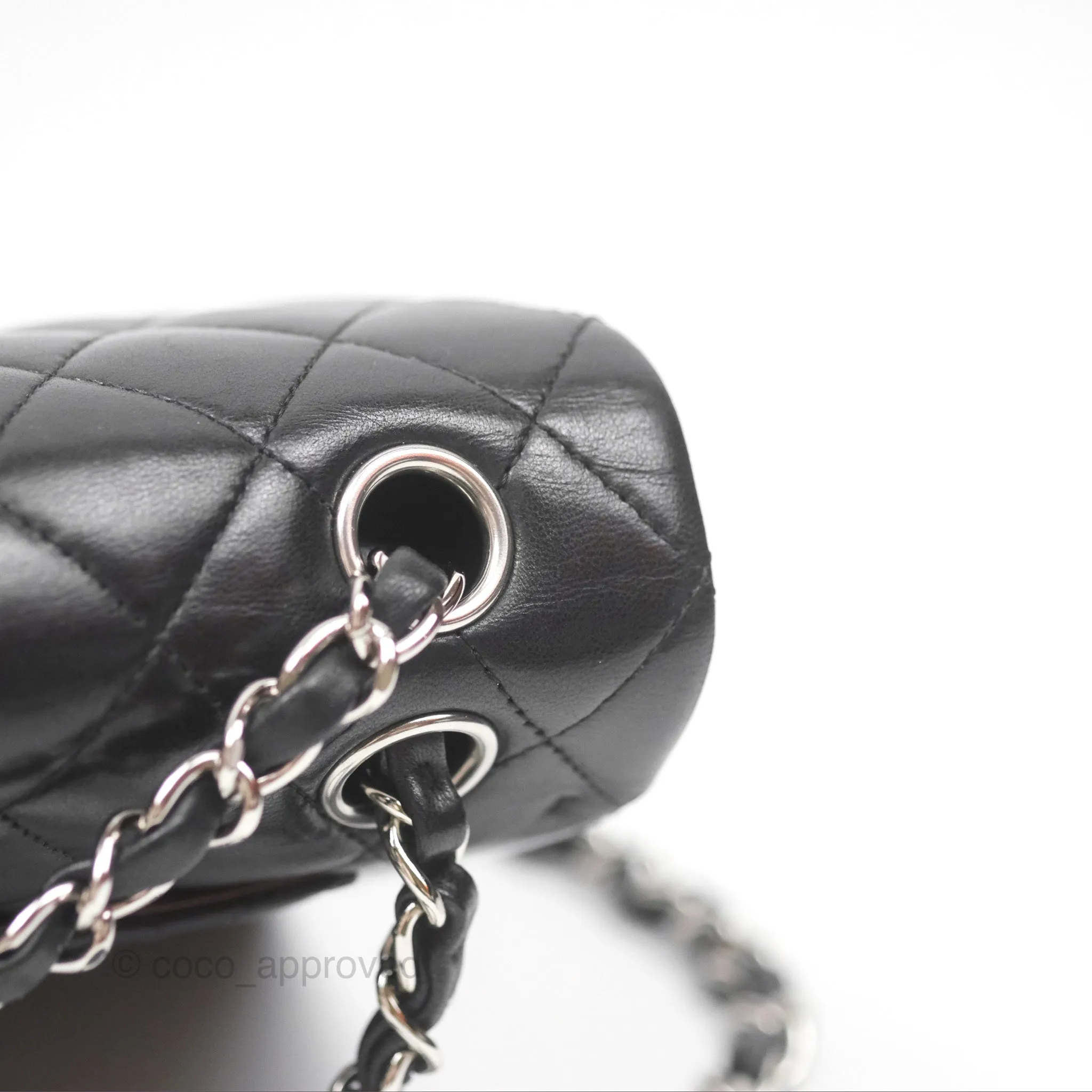 Chanel Small S/M Classic Flap Black Lambskin Silver Hardware