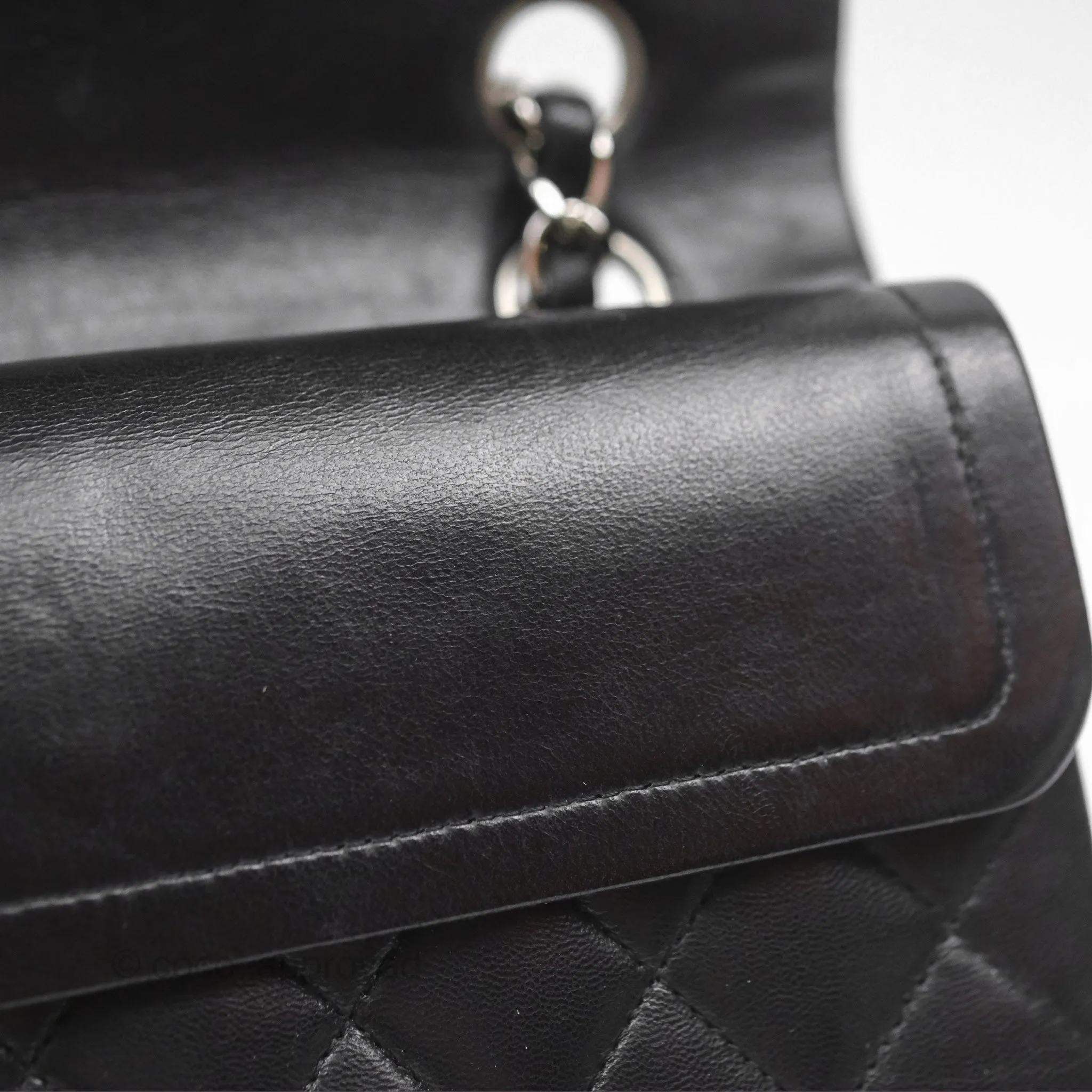Chanel Small S/M Classic Flap Black Lambskin Silver Hardware