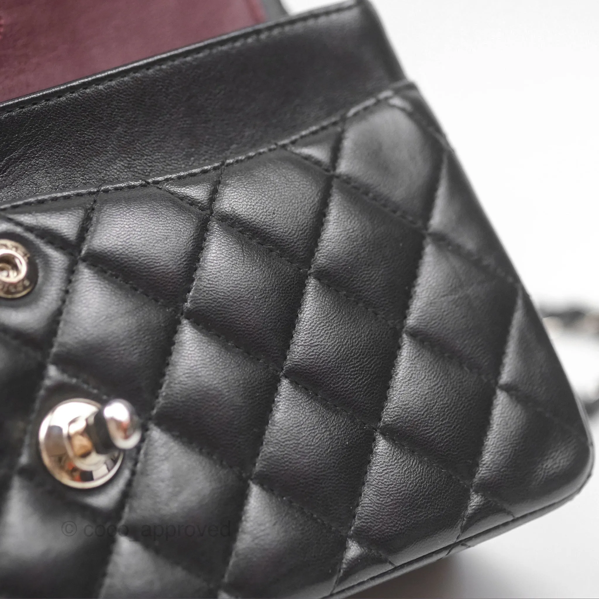 Chanel Small S/M Classic Flap Black Lambskin Silver Hardware