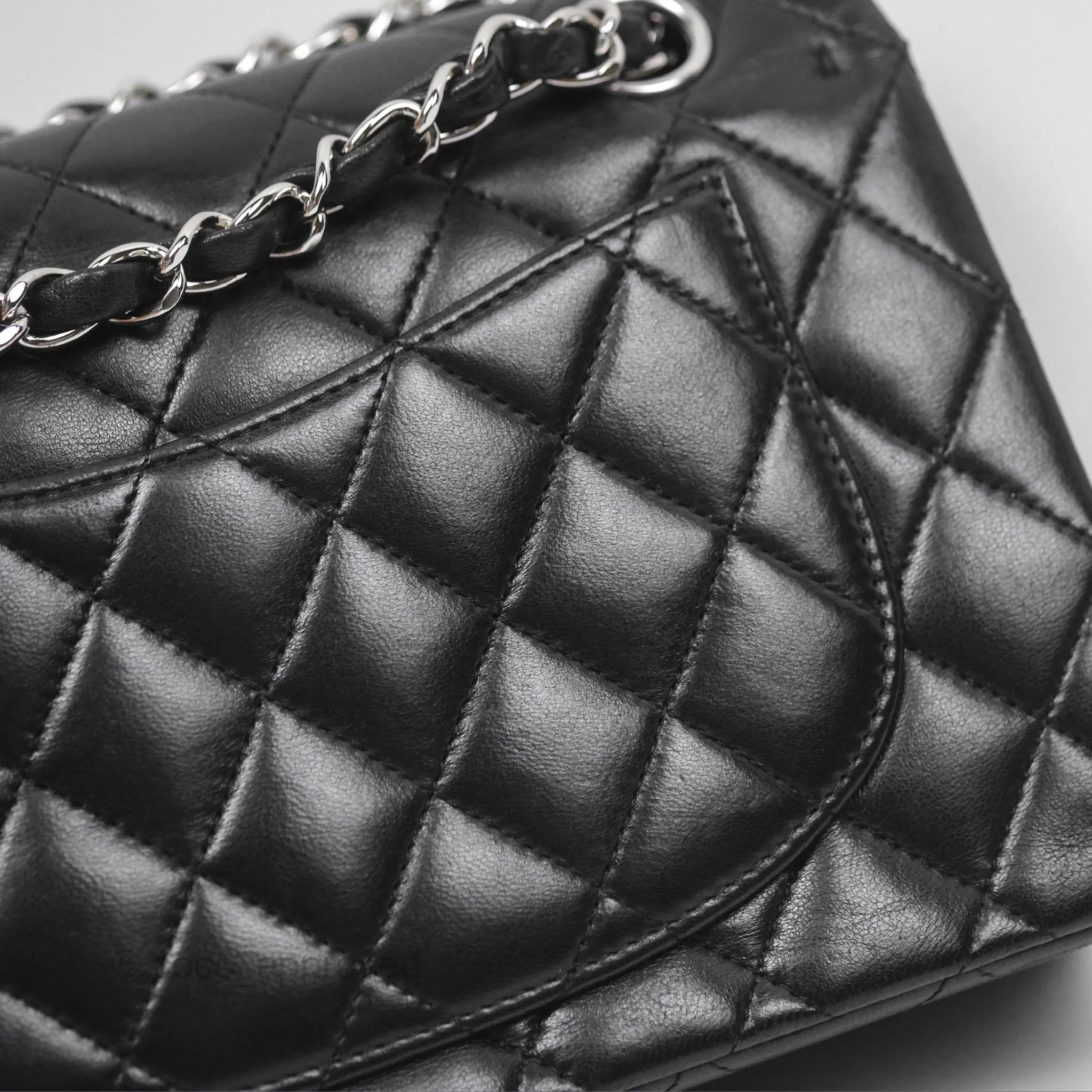 Chanel Small S/M Classic Flap Black Lambskin Silver Hardware