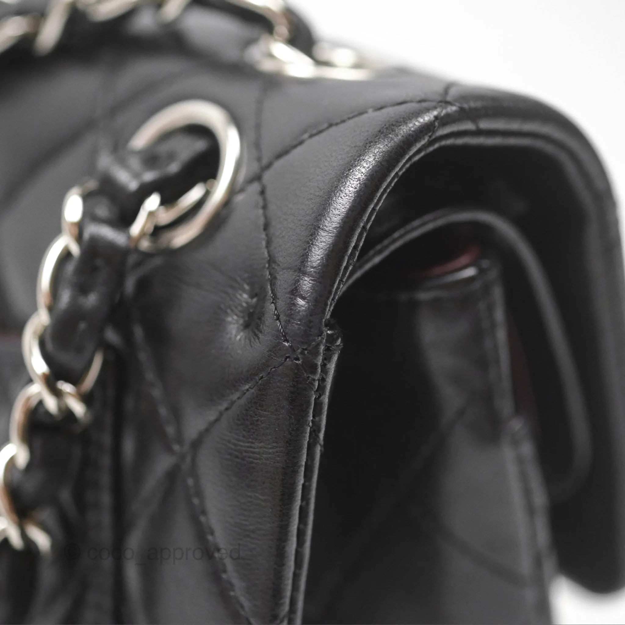 Chanel Small S/M Classic Flap Black Lambskin Silver Hardware