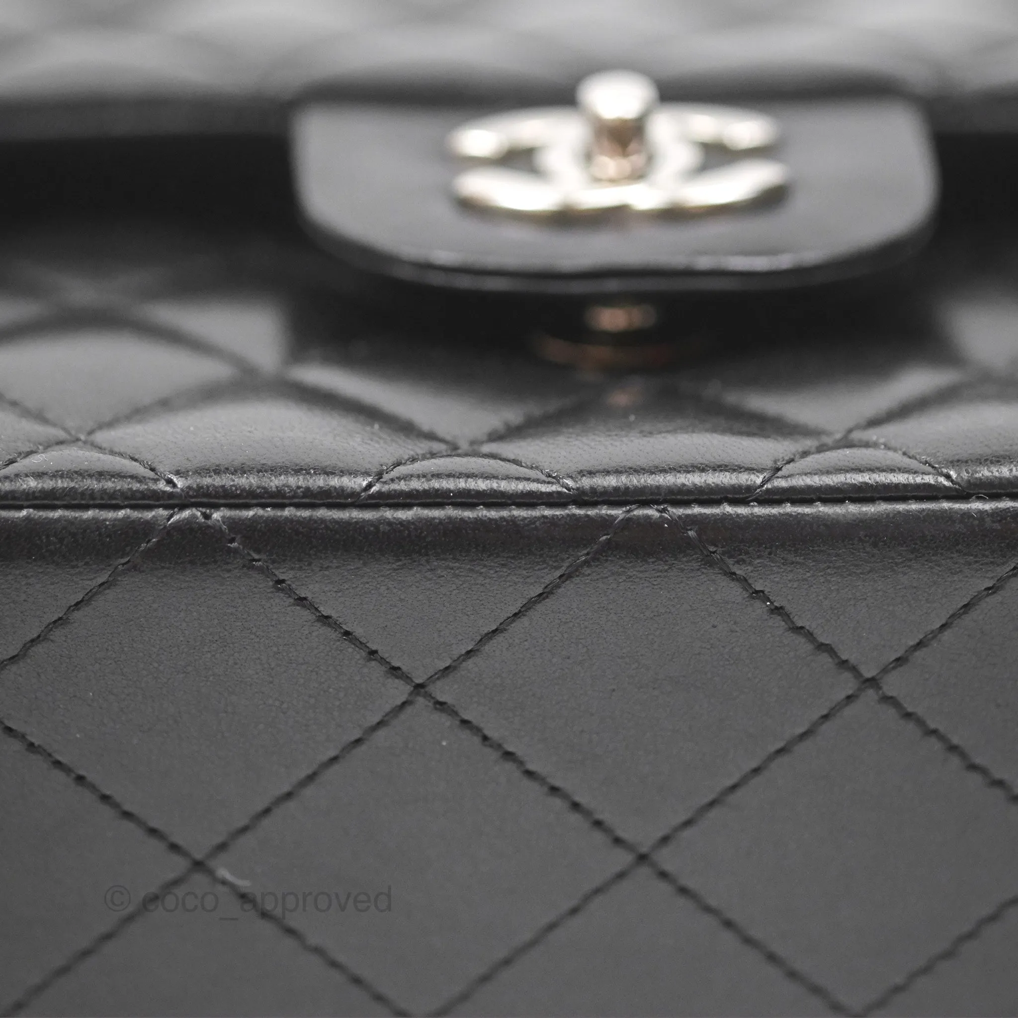 Chanel Small S/M Classic Flap Black Lambskin Silver Hardware