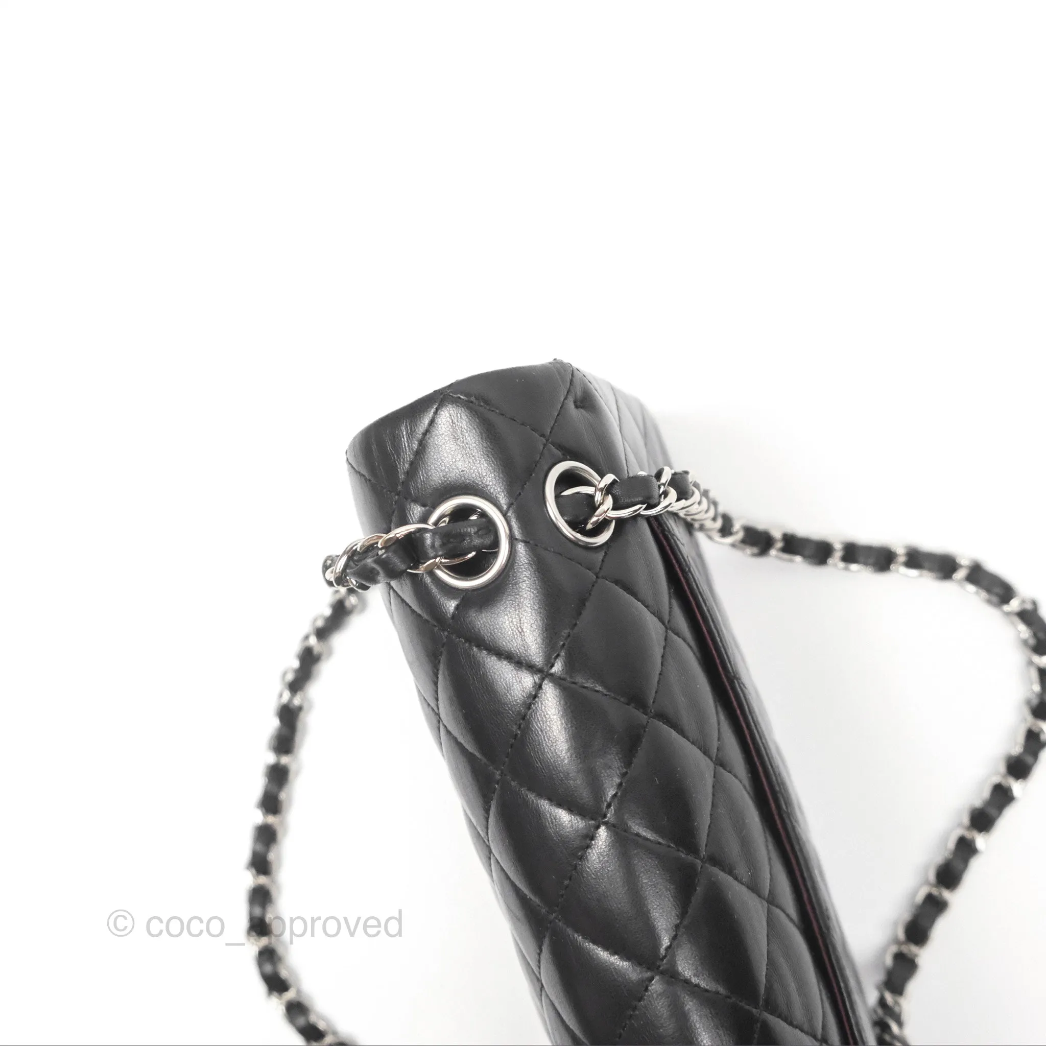 Chanel Small S/M Classic Flap Black Lambskin Silver Hardware