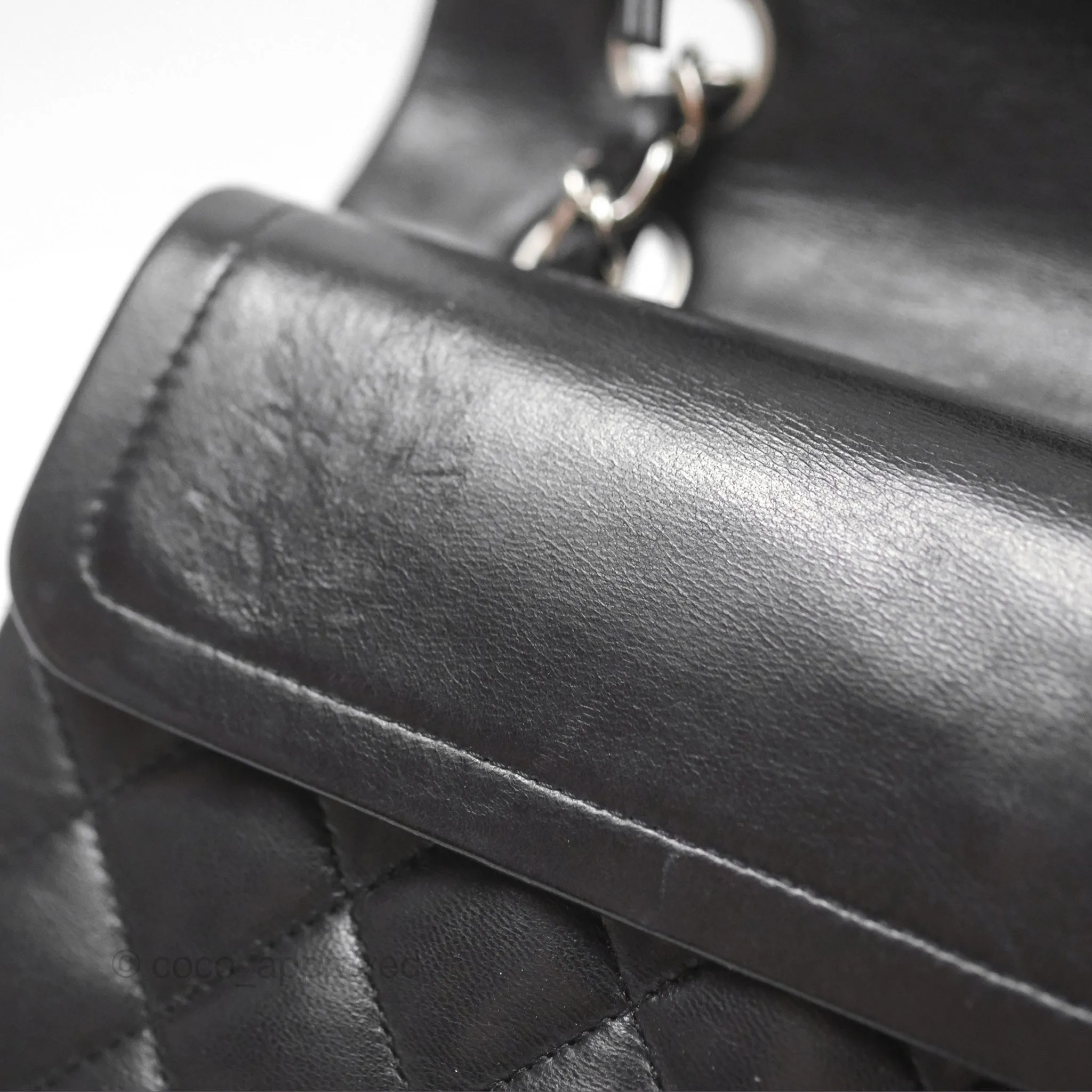 Chanel Small S/M Classic Flap Black Lambskin Silver Hardware