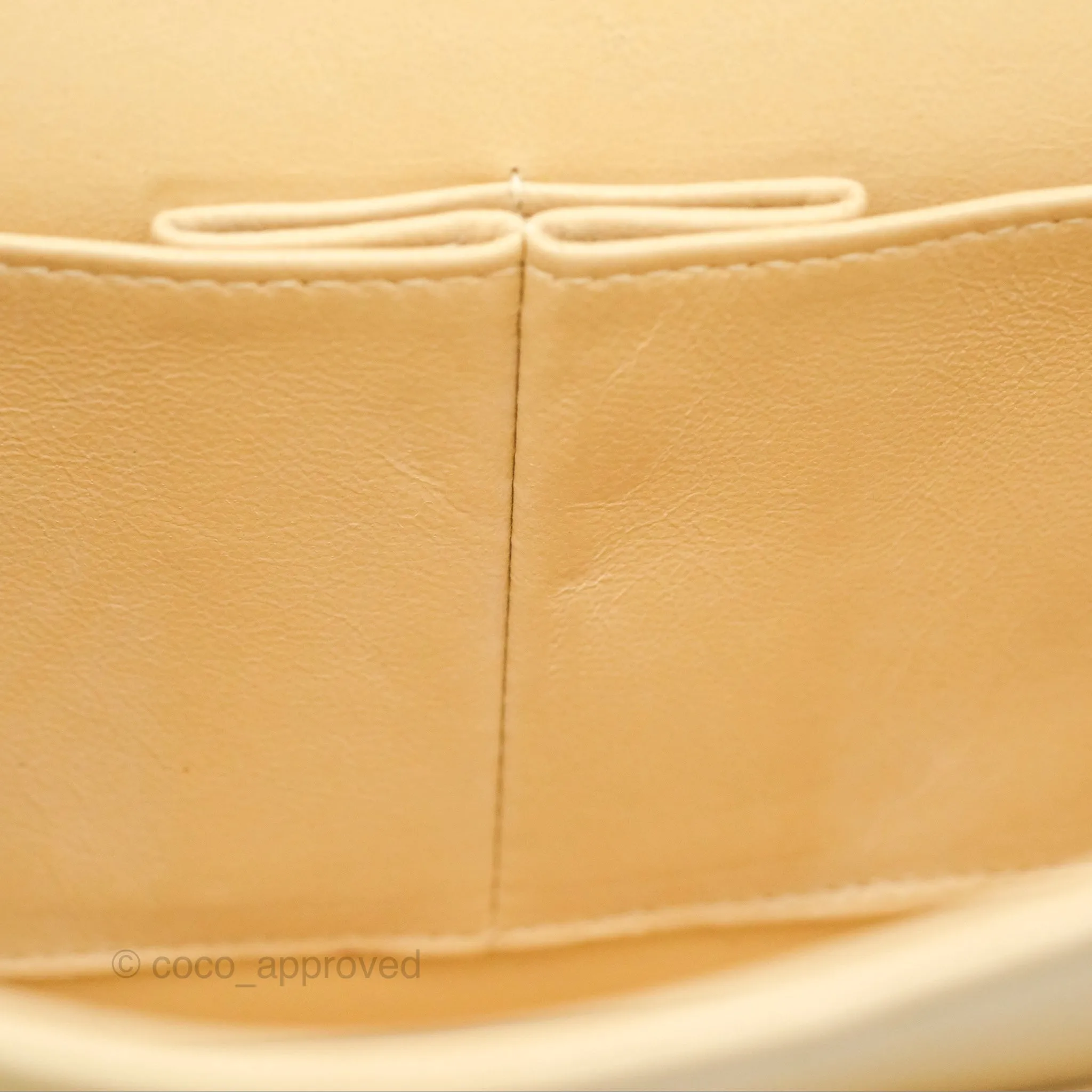 Chanel Vintage Medium Classic Flap Beige Lambskin 24K Gold Hardware