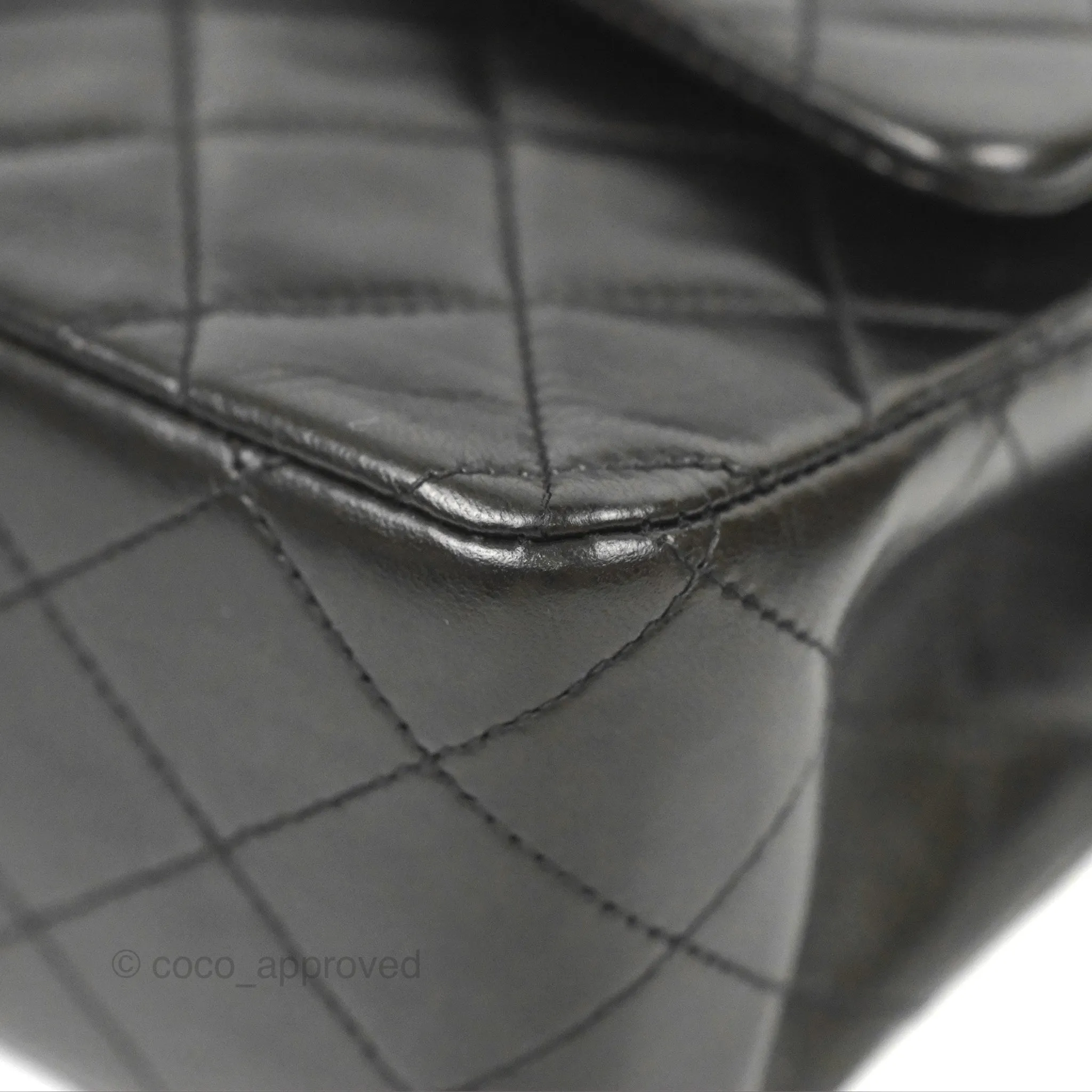 Chanel Vintage Medium Classic Flap Black Lambskin 24K Gold Hardware
