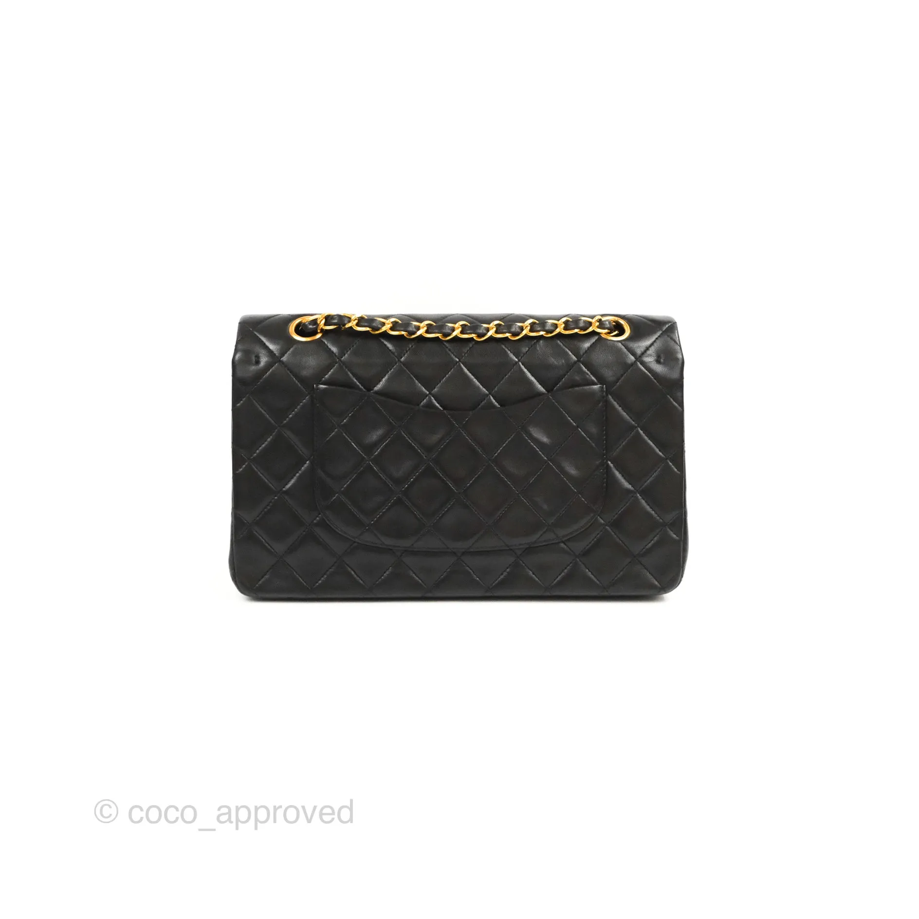 Chanel Vintage Medium Classic Flap Black Lambskin 24K Gold Hardware