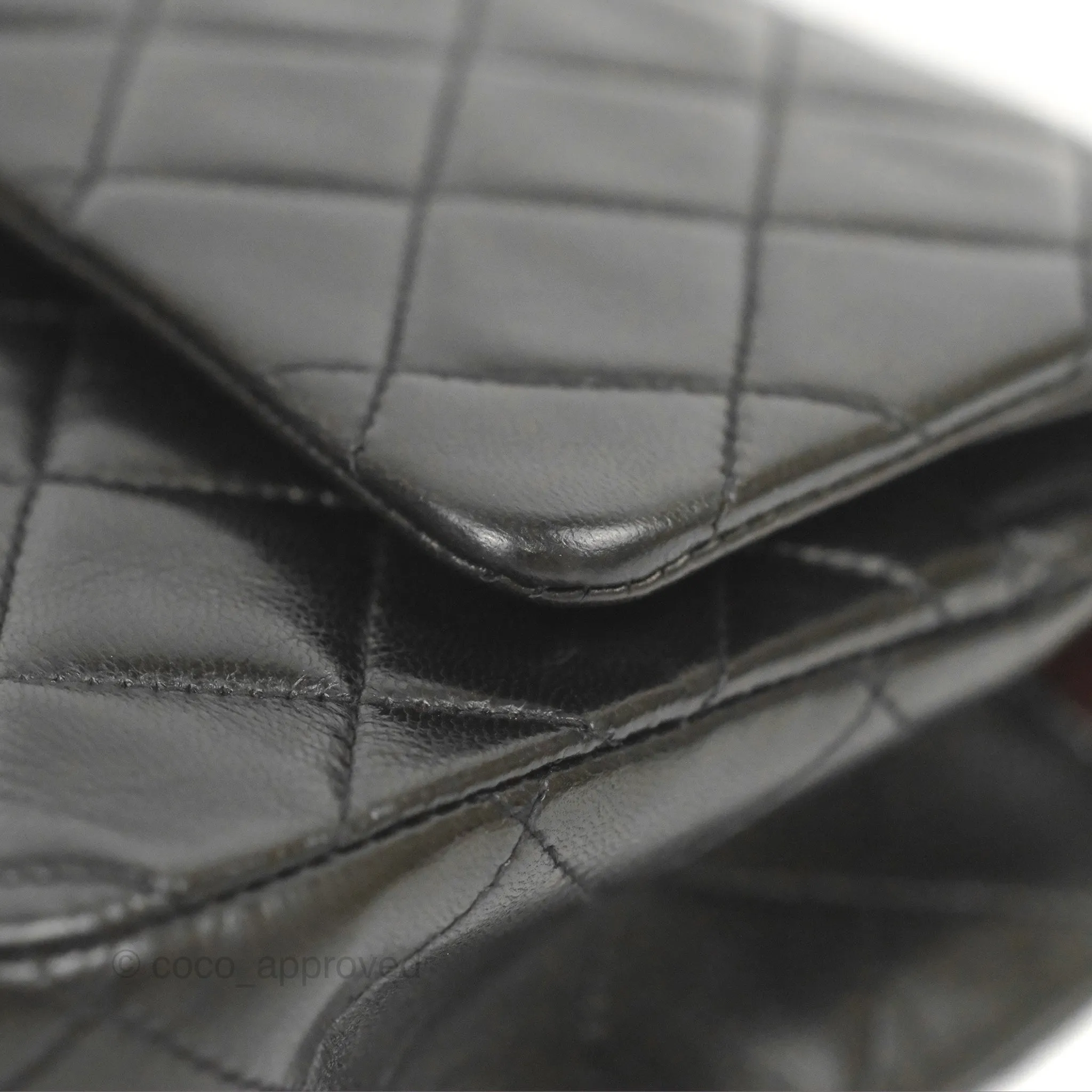 Chanel Vintage Medium Classic Flap Black Lambskin 24K Gold Hardware